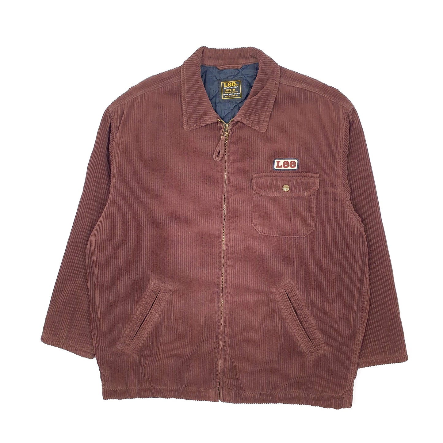 Mens Brown Lee Vintage 1990s Union Made in USA Corduroy Bomber Workwear  Coat