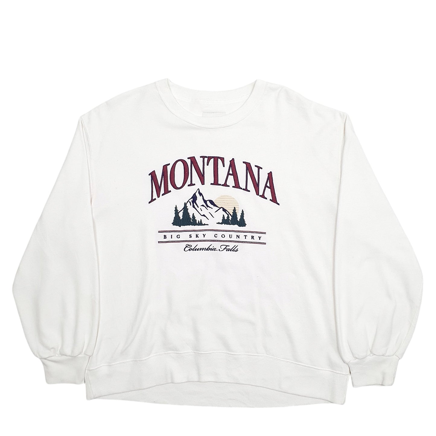 Mens White Ambercrombie & Fitch Montana Columbia Falls Spellout Crewneck Jumper