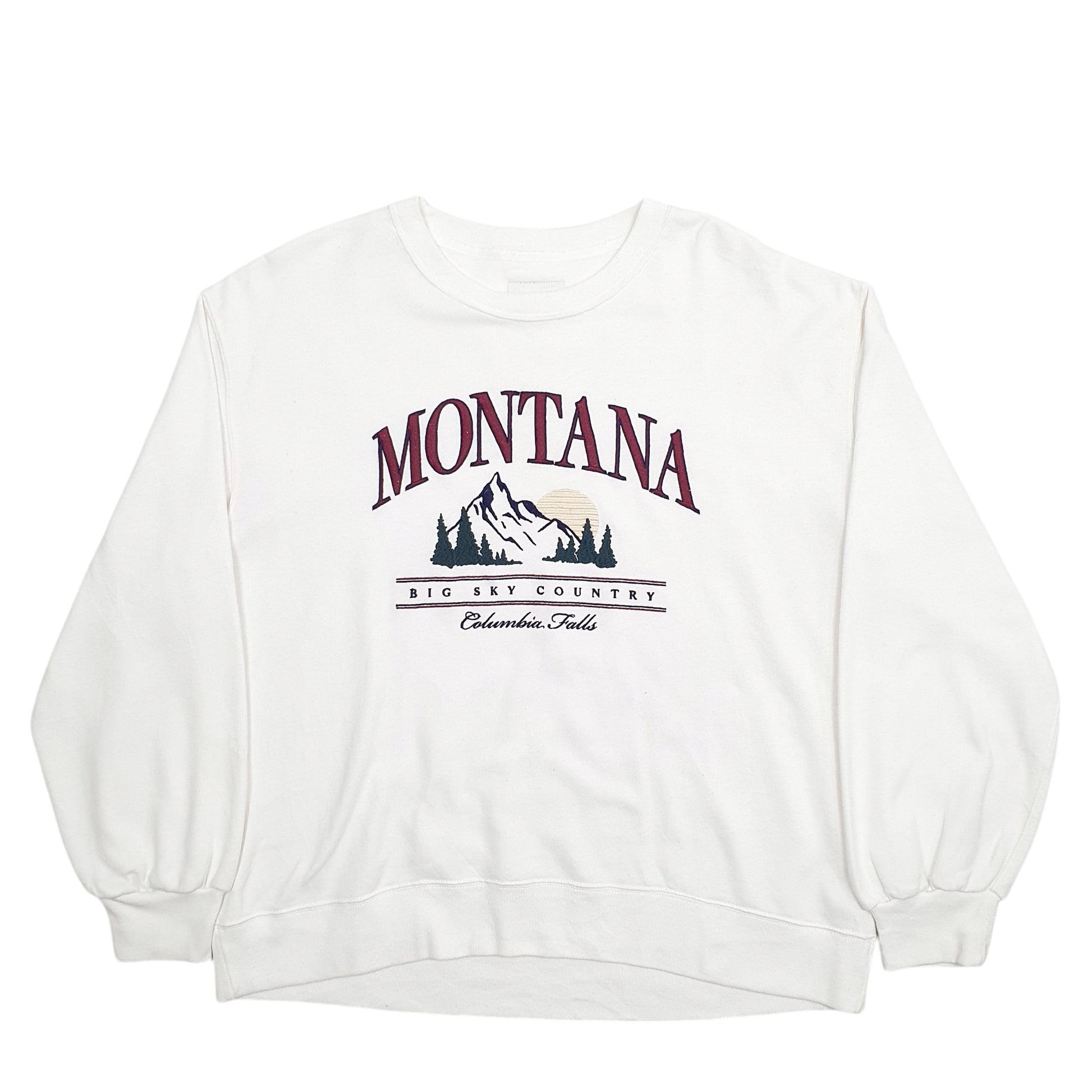Mens White Ambercrombie & Fitch Montana Columbia Falls Spellout Crewneck Jumper