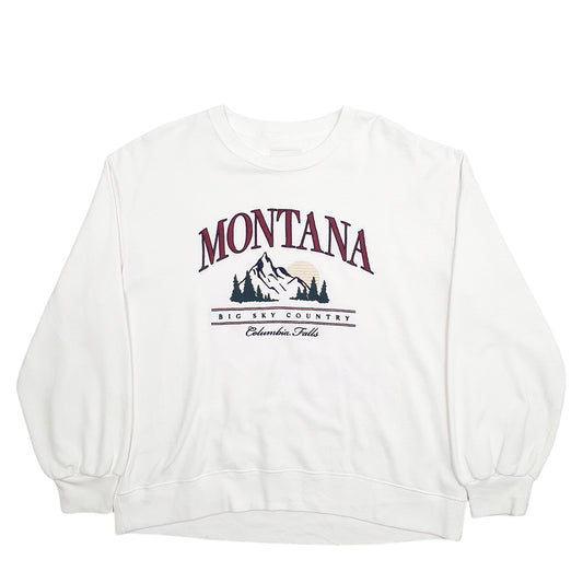 Mens White Ambercrombie & Fitch Montana Columbia Falls Spellout Crewneck Jumper