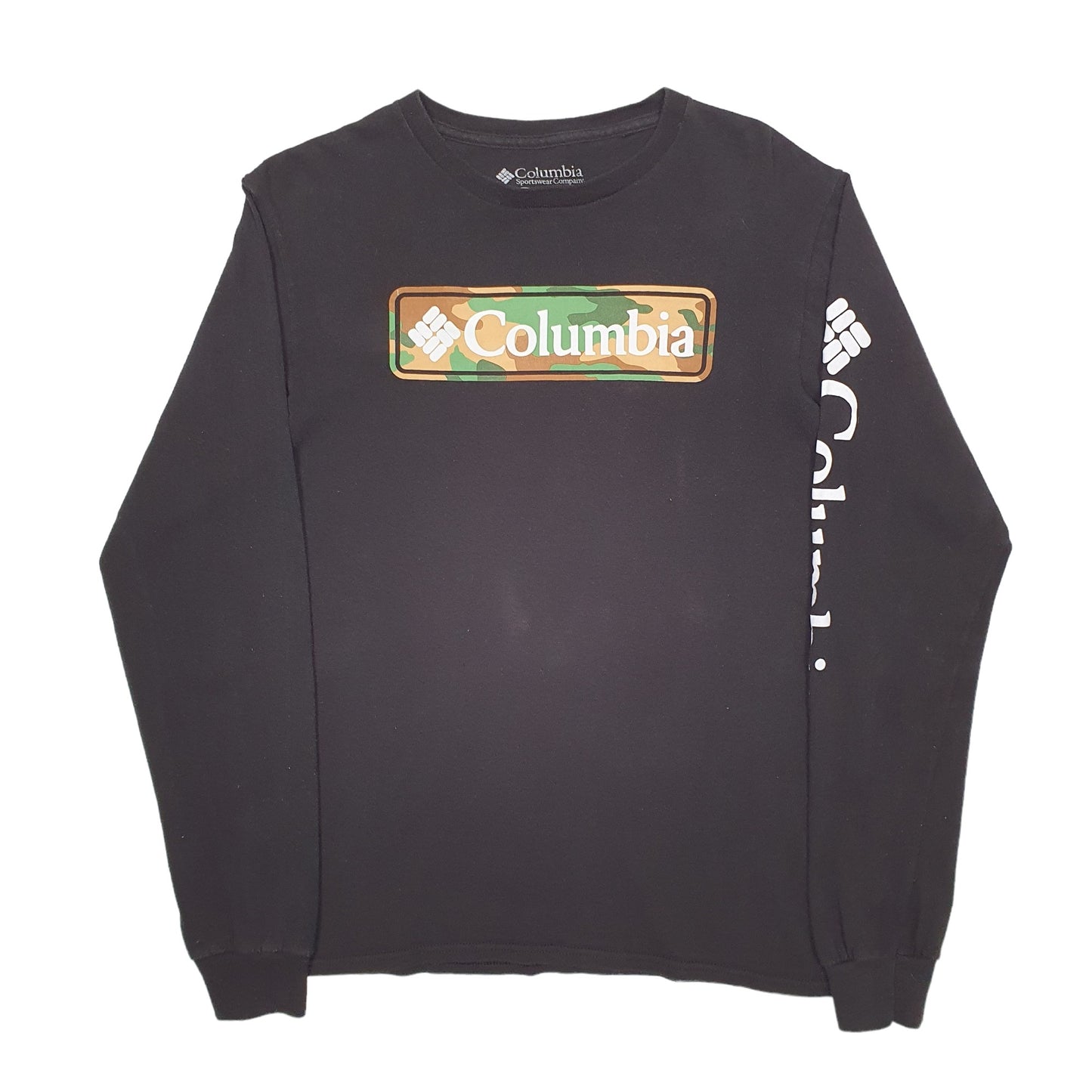 Mens Black Columbia Sportswear Spellout Long Sleeve T Shirt
