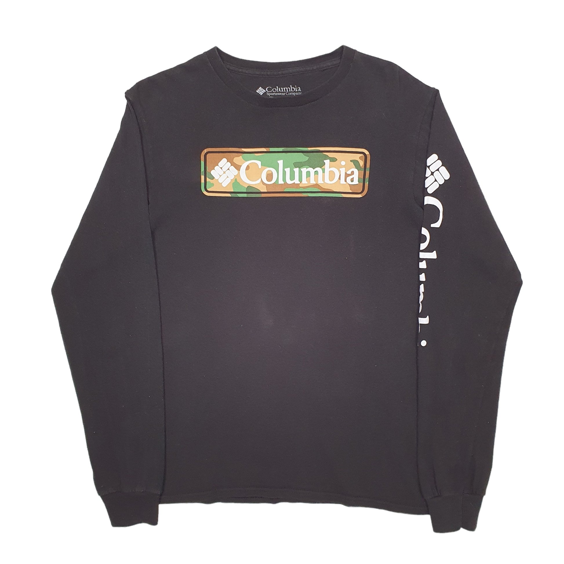 Mens Black Columbia Sportswear Spellout Long Sleeve T Shirt