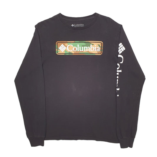 Mens Black Columbia Sportswear Spellout Long Sleeve T Shirt