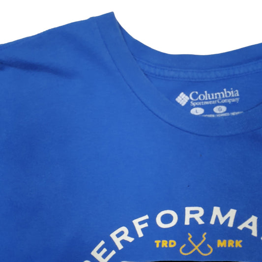 Mens Blue Columbia Sportswear PFG Fishing Short Sleeve T Shirt