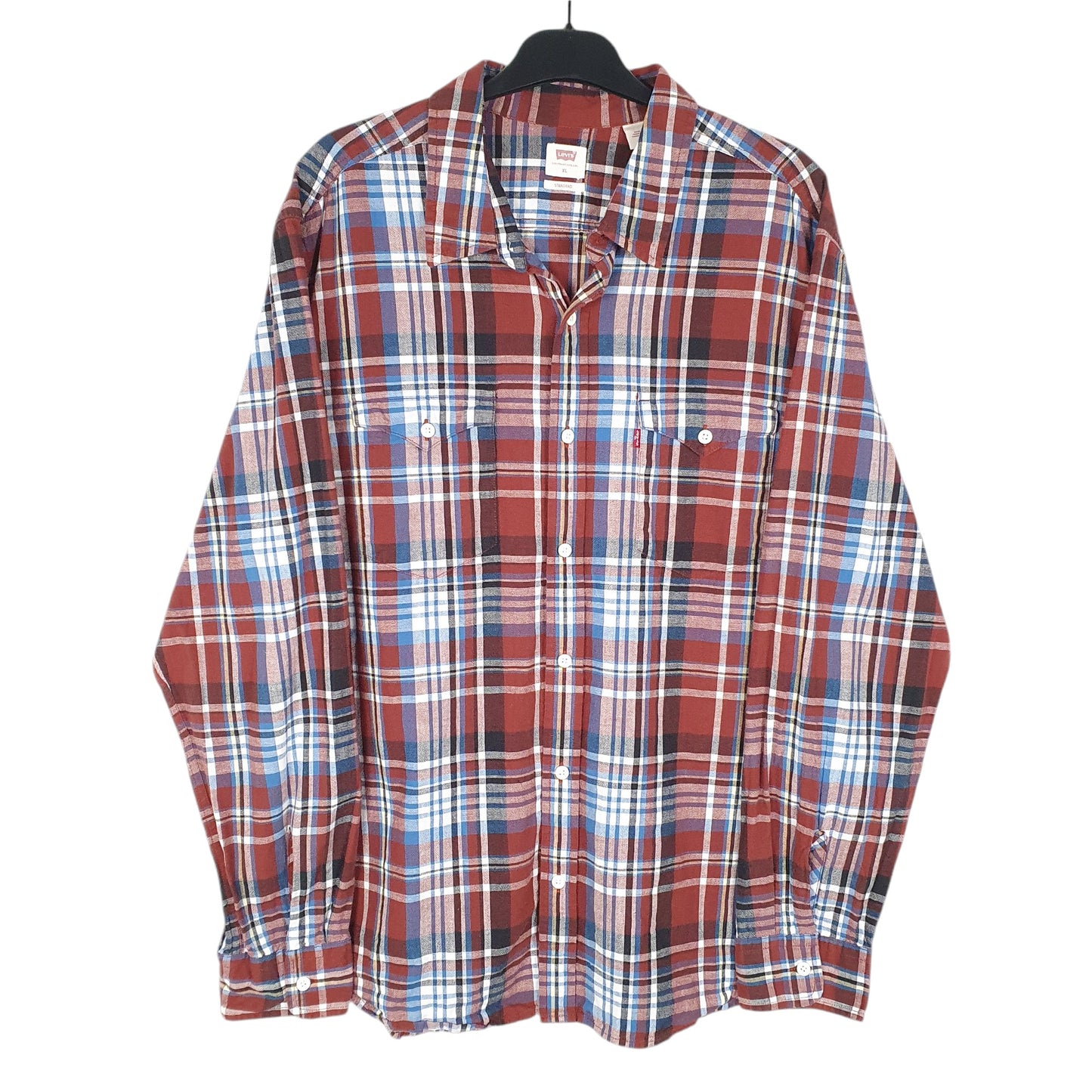 Mens Red Levis Standard Casual Long Sleeve Shirt