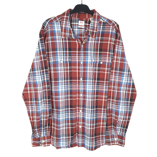 Mens Red Levis Standard Casual Long Sleeve Shirt