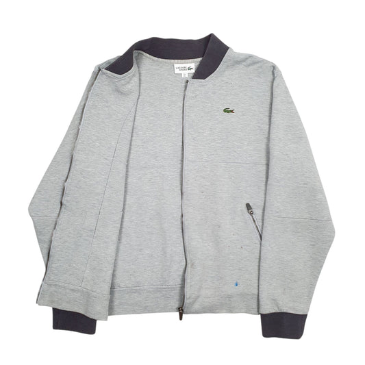Mens Grey Lacoste Sport Full Zip Jumper
