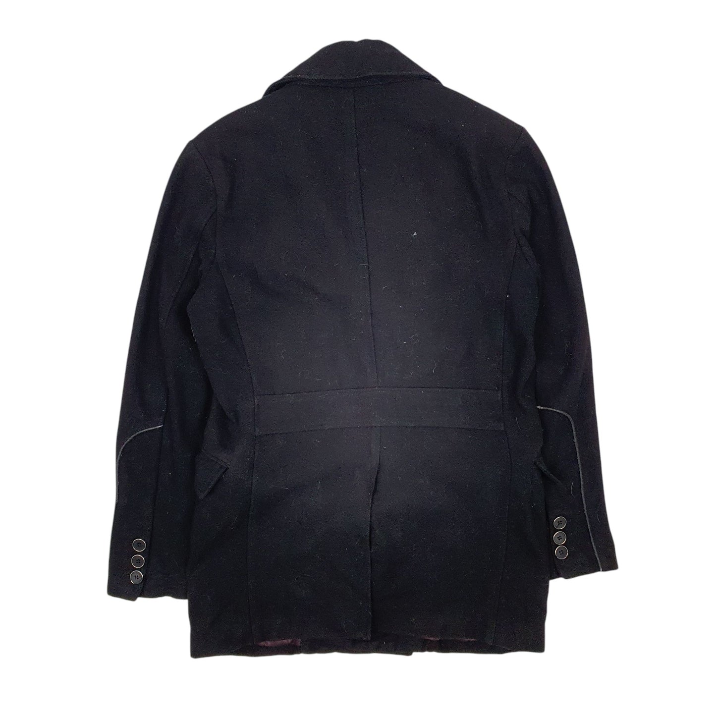 Mens Black Devred  Crewneck Coat