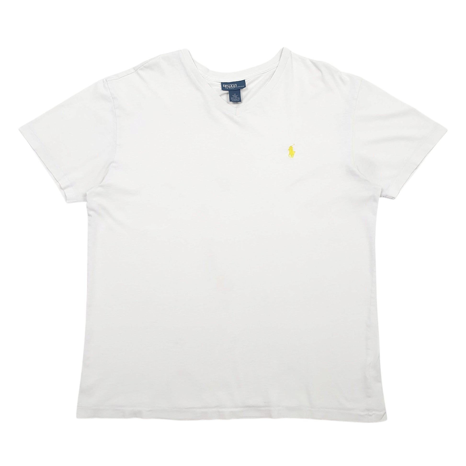 Mens White Polo Ralph Lauren V Neck Short Sleeve T Shirt