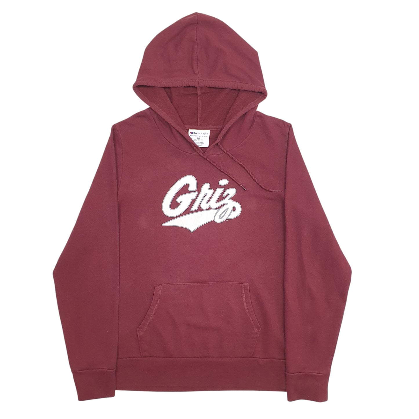 Womens Burgundy Champion Spellout Hoodie Jumper