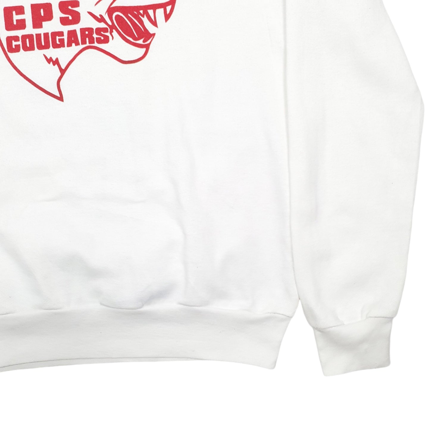 Mens White Unbranded CPS Cougars Spellout Crewneck Jumper