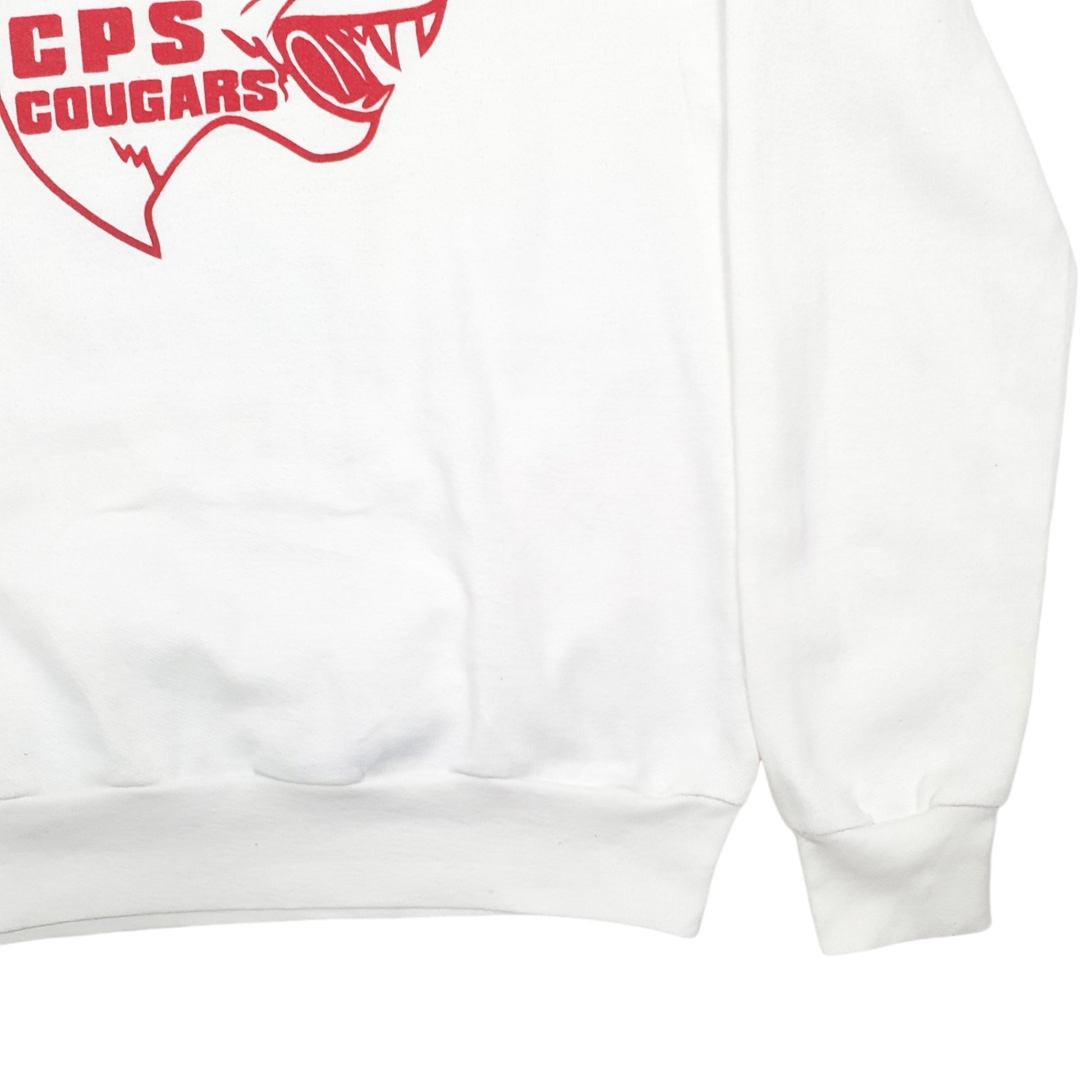 Mens White Unbranded CPS Cougars Spellout Crewneck Jumper