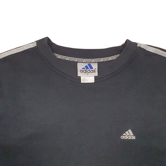 Mens Black Adidas Vintage 90's Crewneck Jumper