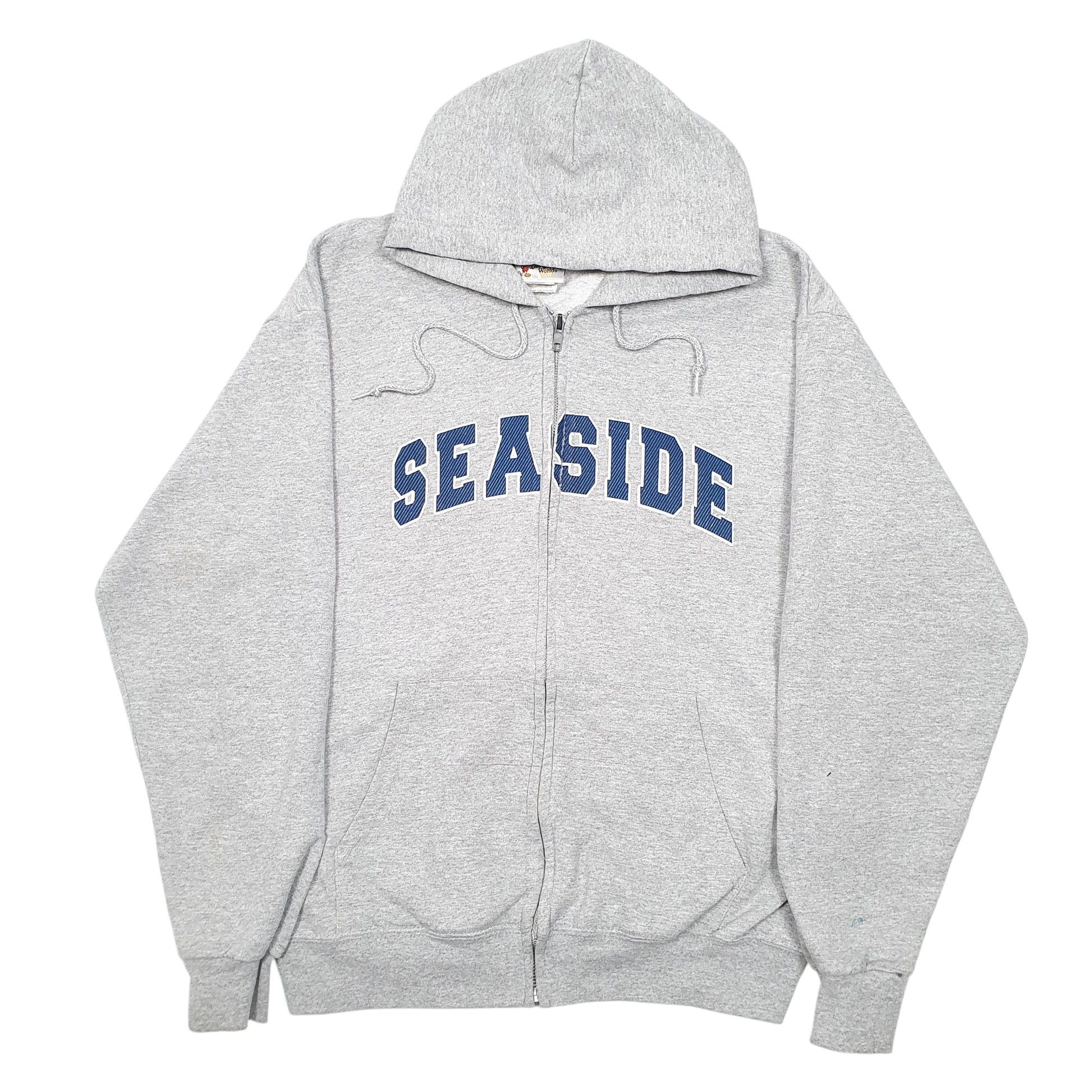 Mens Grey Disney Seaside Spellout World Full Zip Jumper