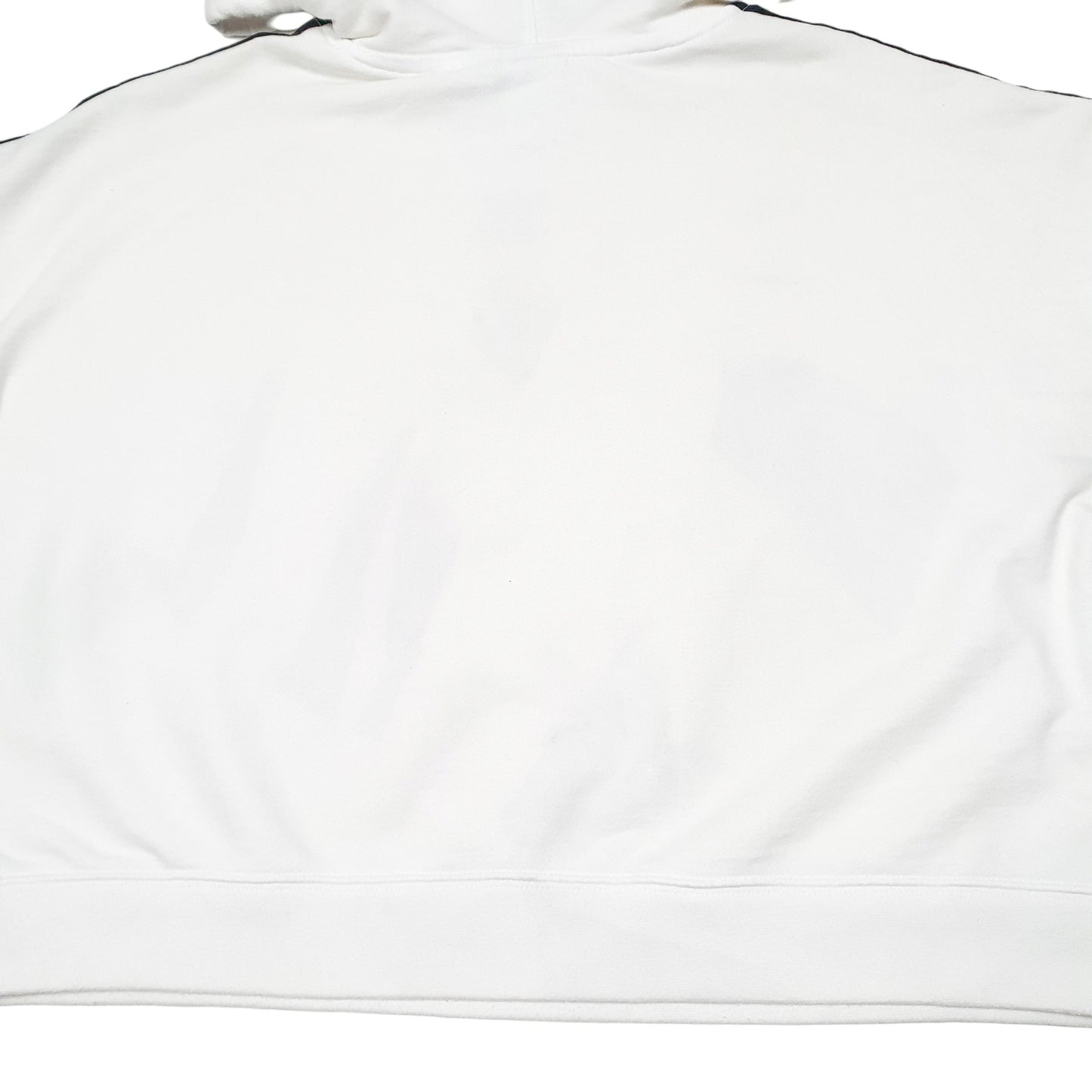 Womens White Adidas Cropped Hoodie Jumper