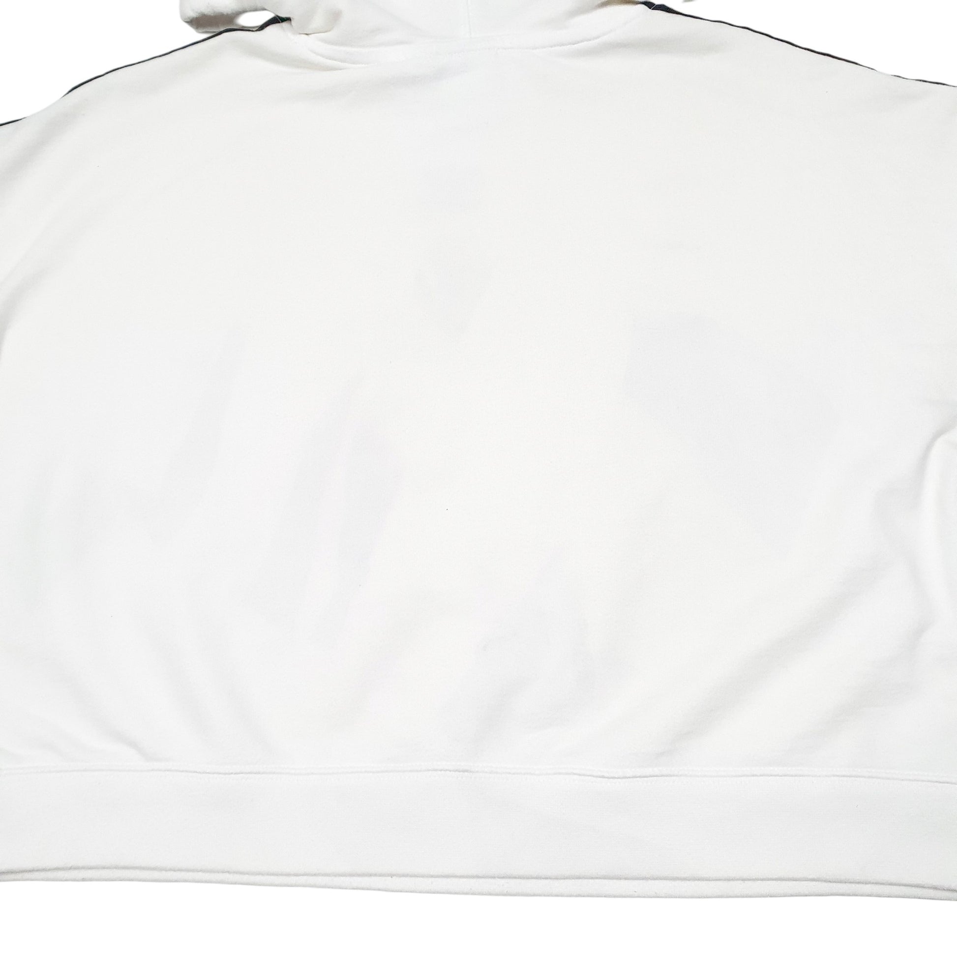 Womens White Adidas Cropped Hoodie Jumper