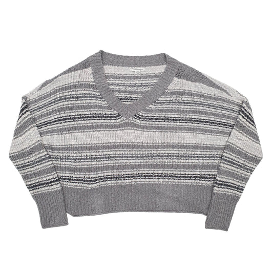 Womens Grey American Eagle Knit V Neck Jumper
