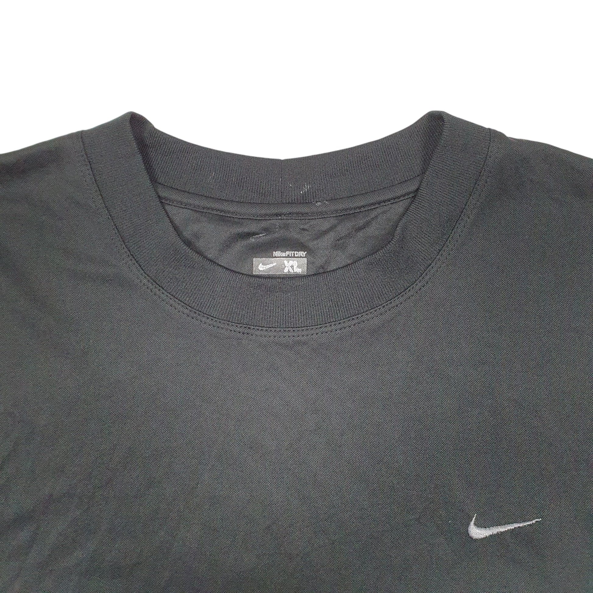 Mens Black Nike Sleeveless Vest Fit Dry Workout Gym Short Sleeve T Shirt