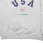 Mens Grey Fruit of the Loom USA California Spellout Crewneck Jumper