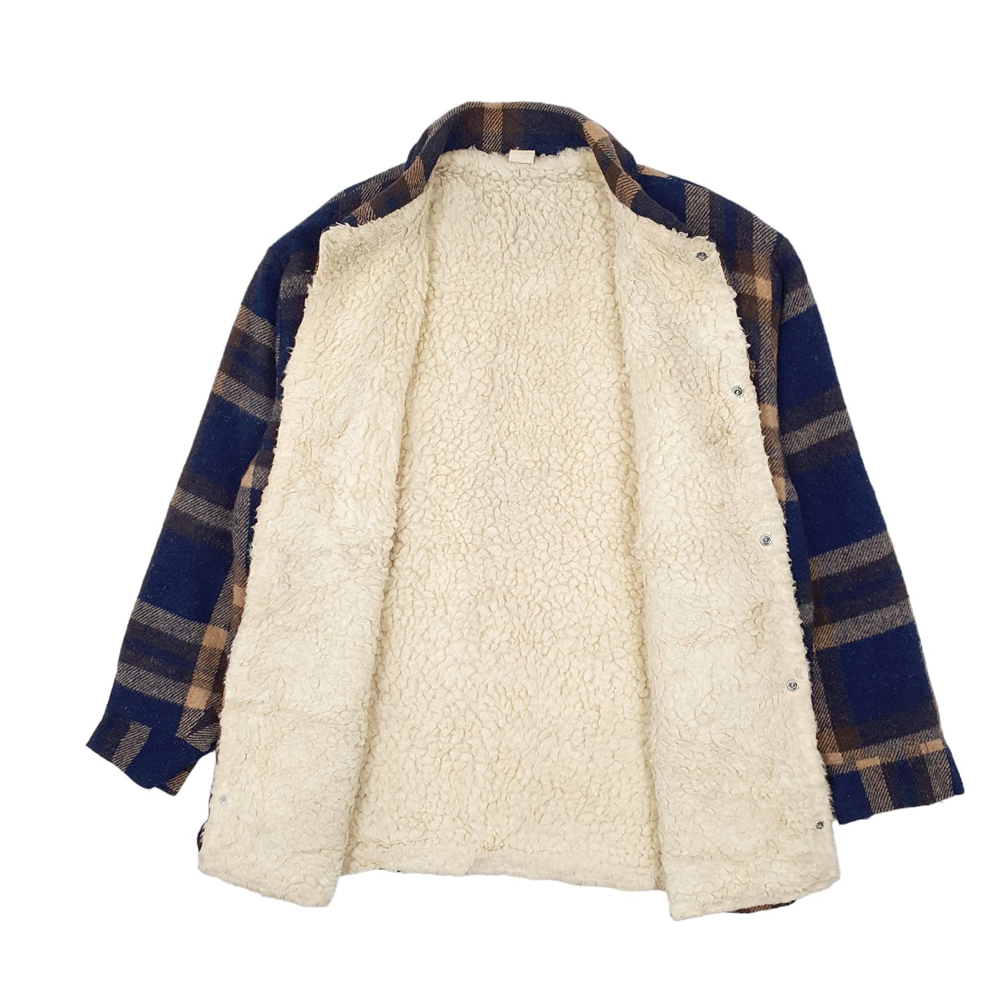 Mens Navy Unbranded Vintage 1980s Plaid Mackinaw Shacket  Coat