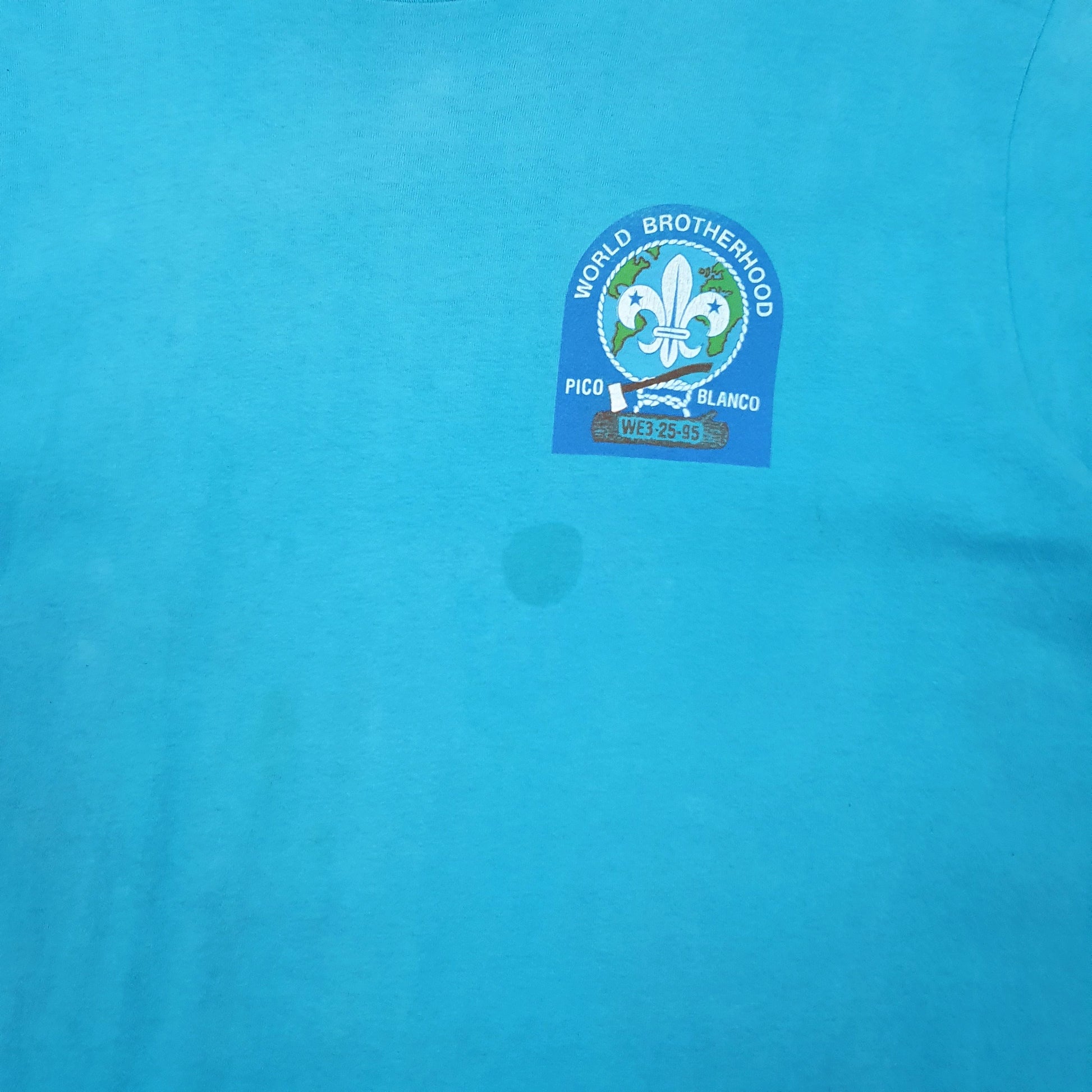 Mens Blue Fruit Of The Loom Single Stitch Vintage 90s Short Sleeve T Shirt