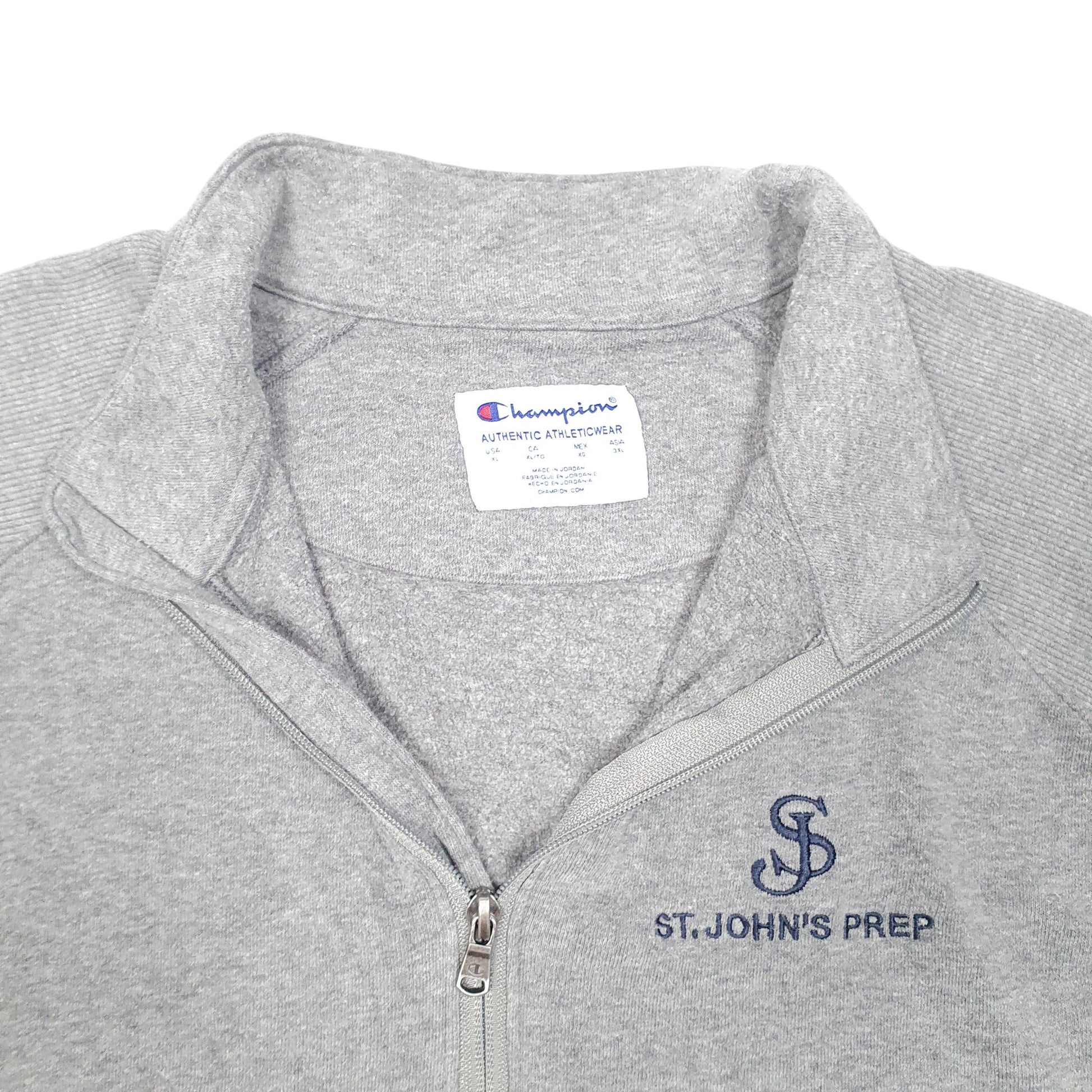 Mens Grey Champion St John's Prep School Quarter Zip Jumper