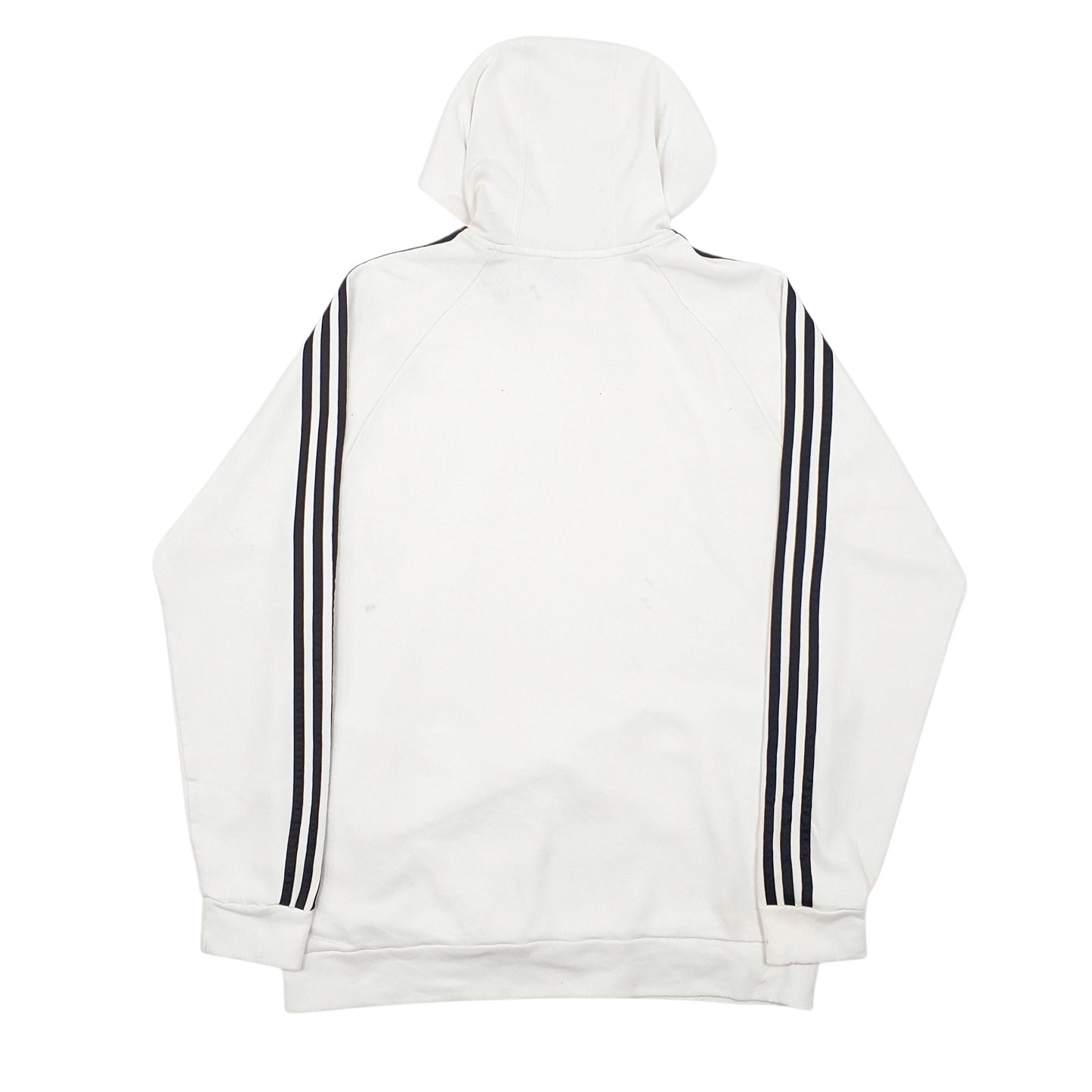Mens White Adidas Spellout Hoodie Jumper