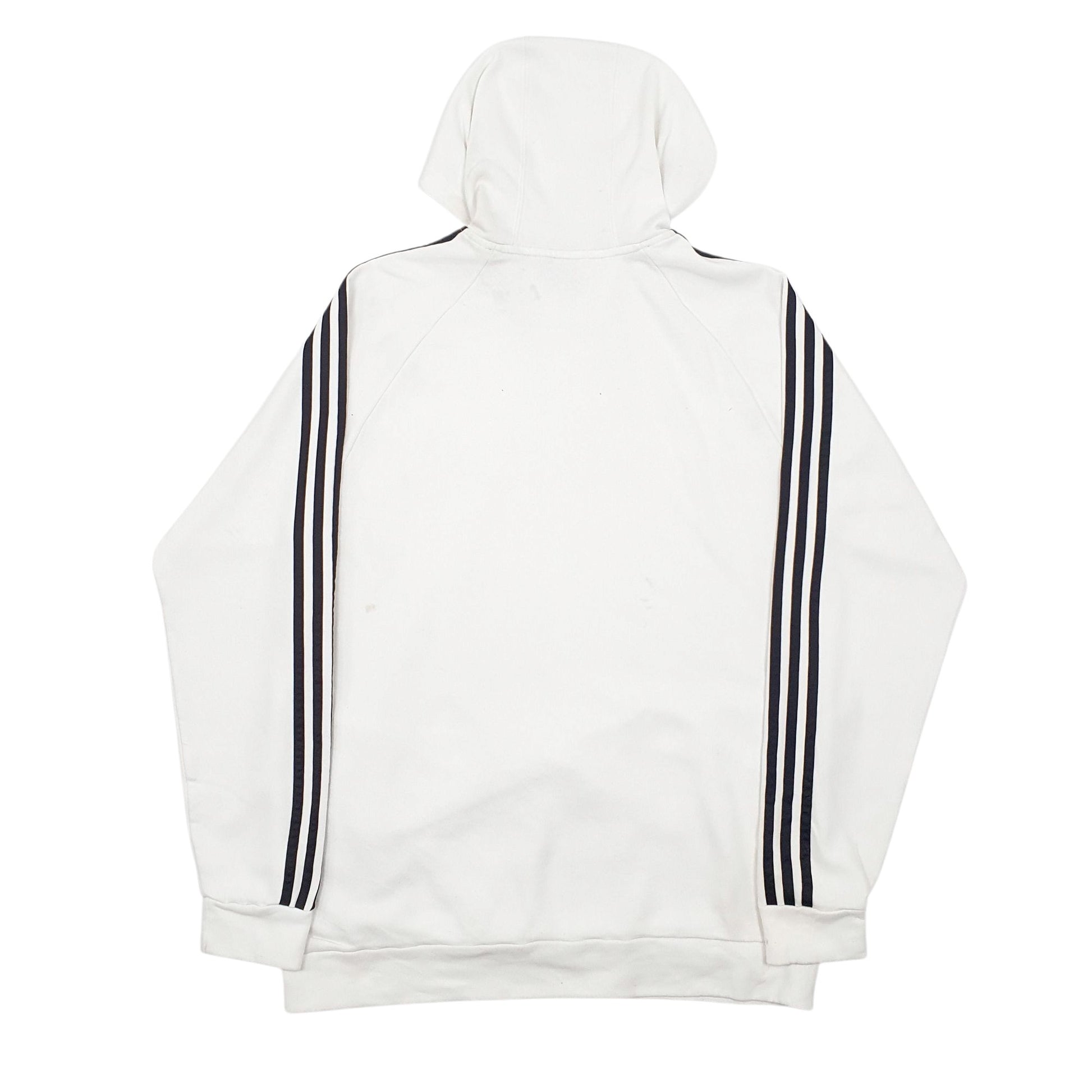 Mens White Adidas Spellout Hoodie Jumper