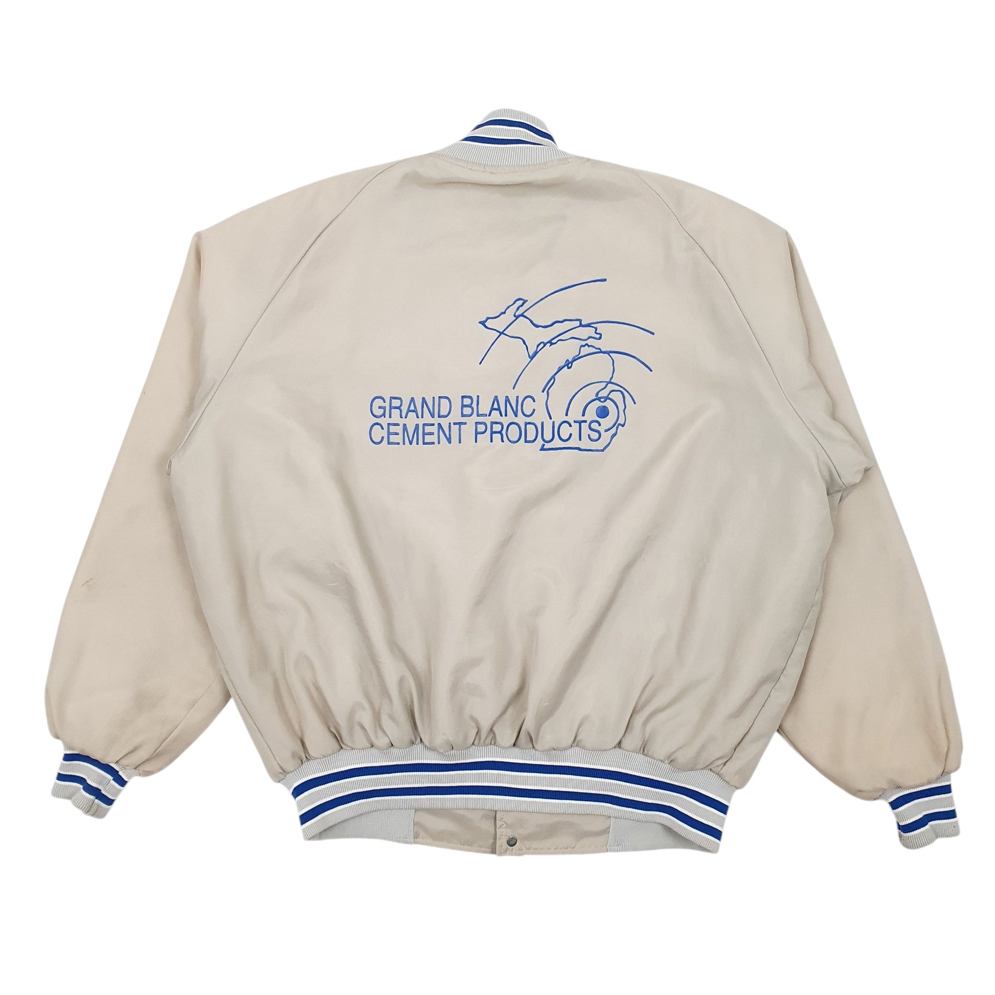 Mens Grey Butwin Made In USA Grand Blanc Cement Products  Coat