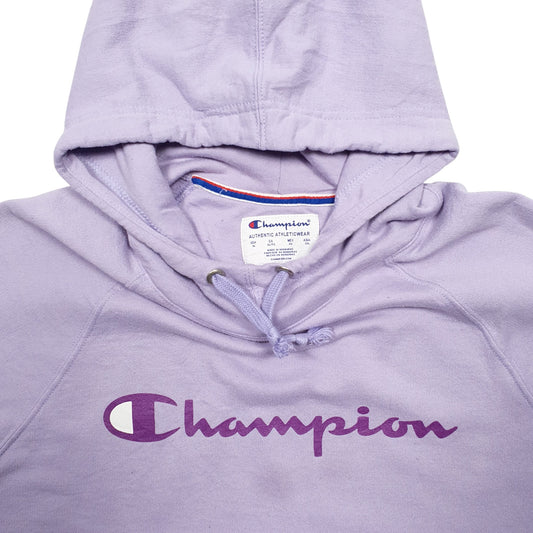 Womens Purple Champion Spellout Hoodie Jumper