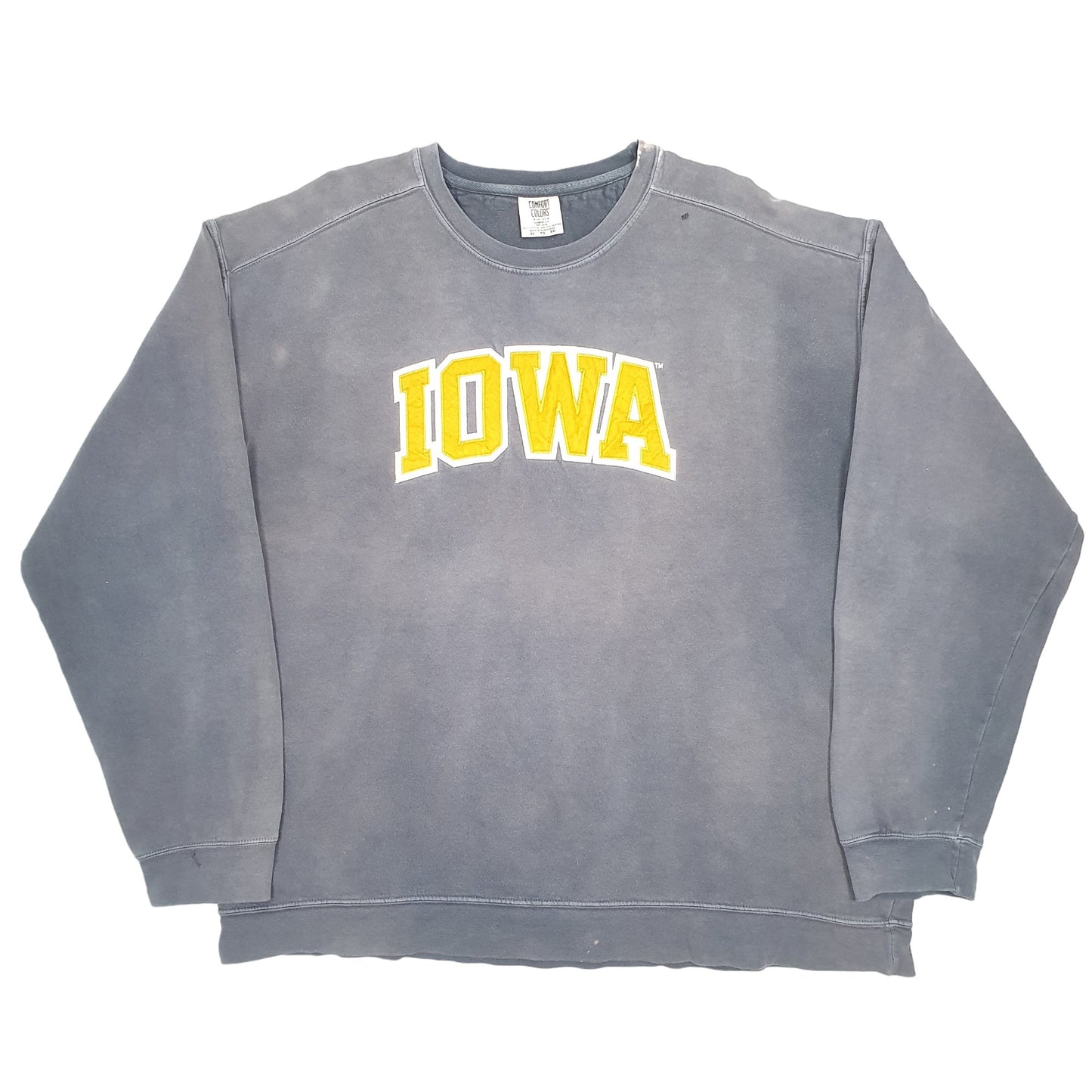 Mens Grey Comfort Colors Iowa State USA Fader Spellout Crewneck Jumper