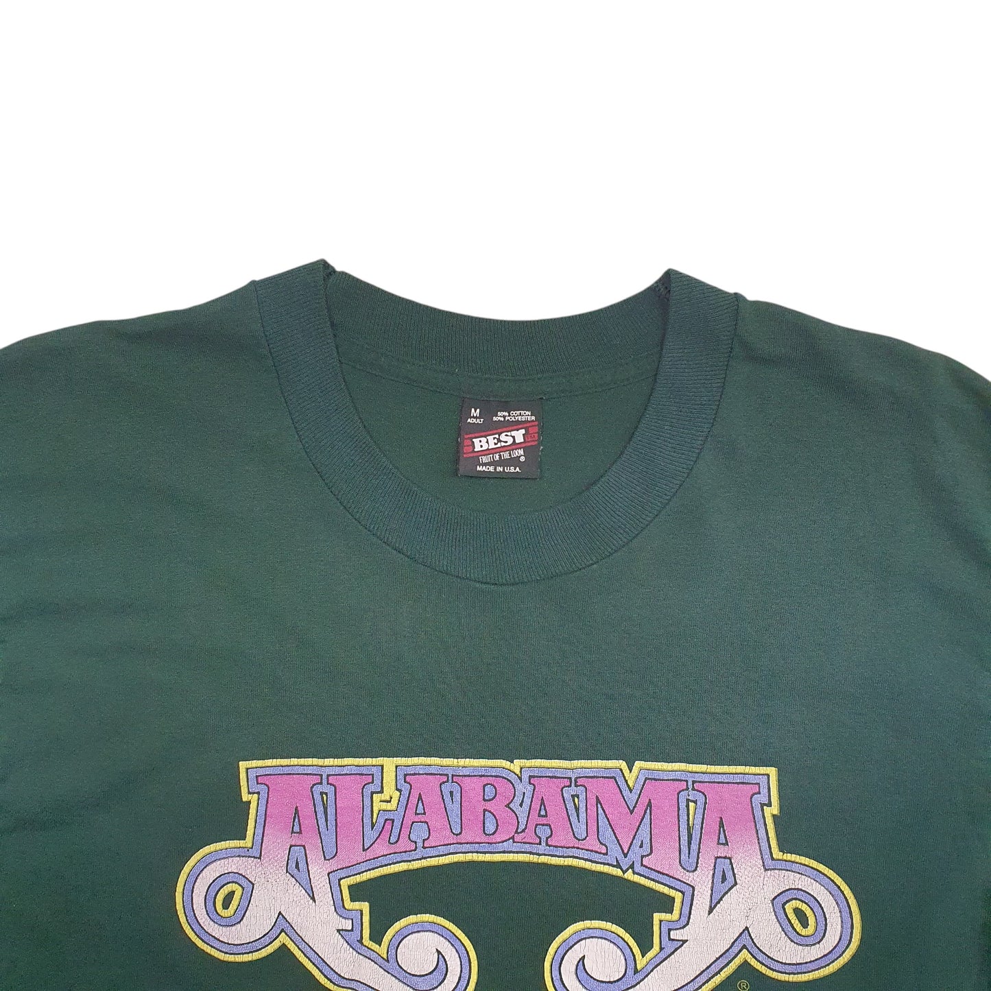 Mens Navy Fruit Of The Loom Single Stitch Vintage 90s Made In USA Alabama June Jam Short Sleeve T Shirt