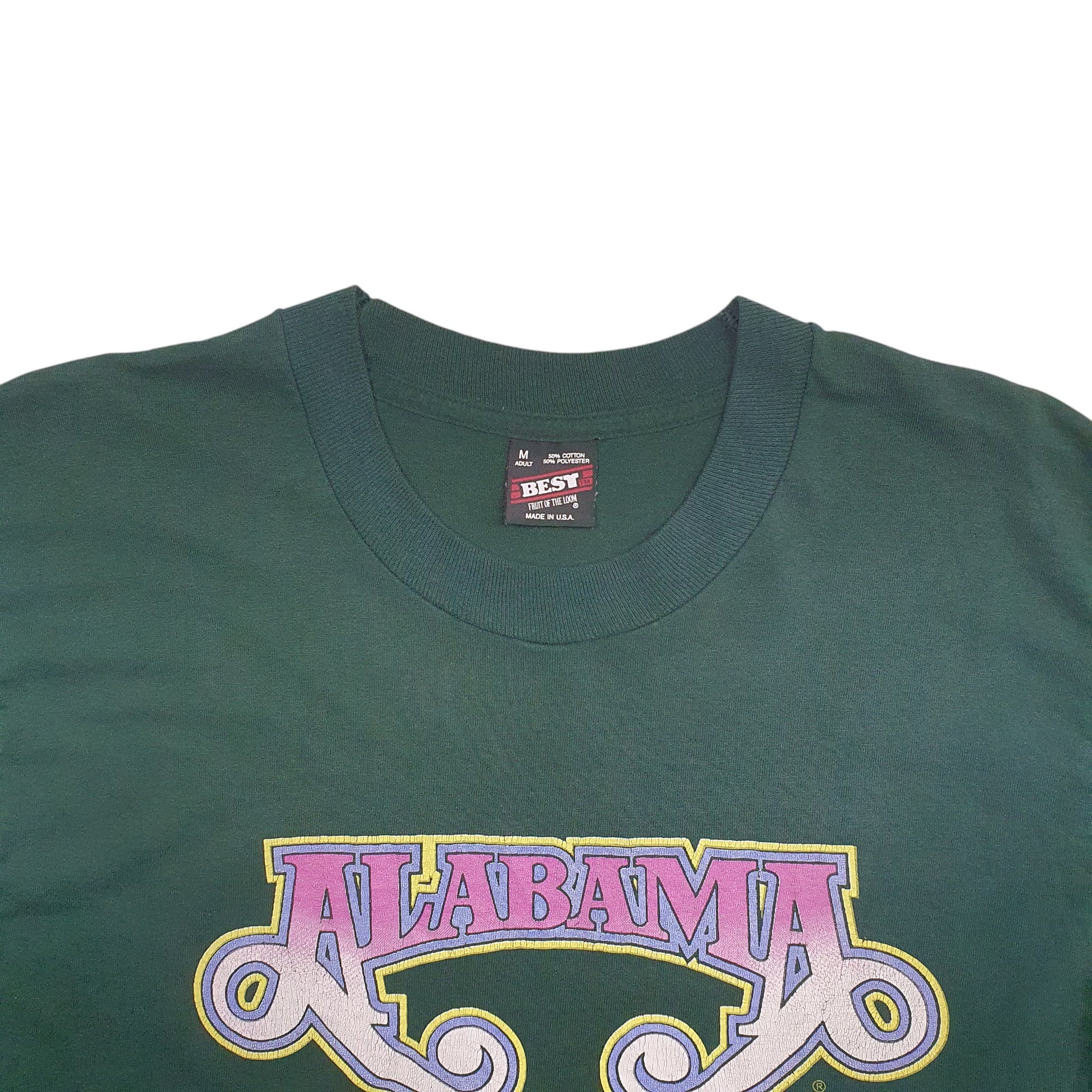 Mens Navy Fruit Of The Loom Single Stitch Vintage 90s Made In USA Alabama June Jam Short Sleeve T Shirt