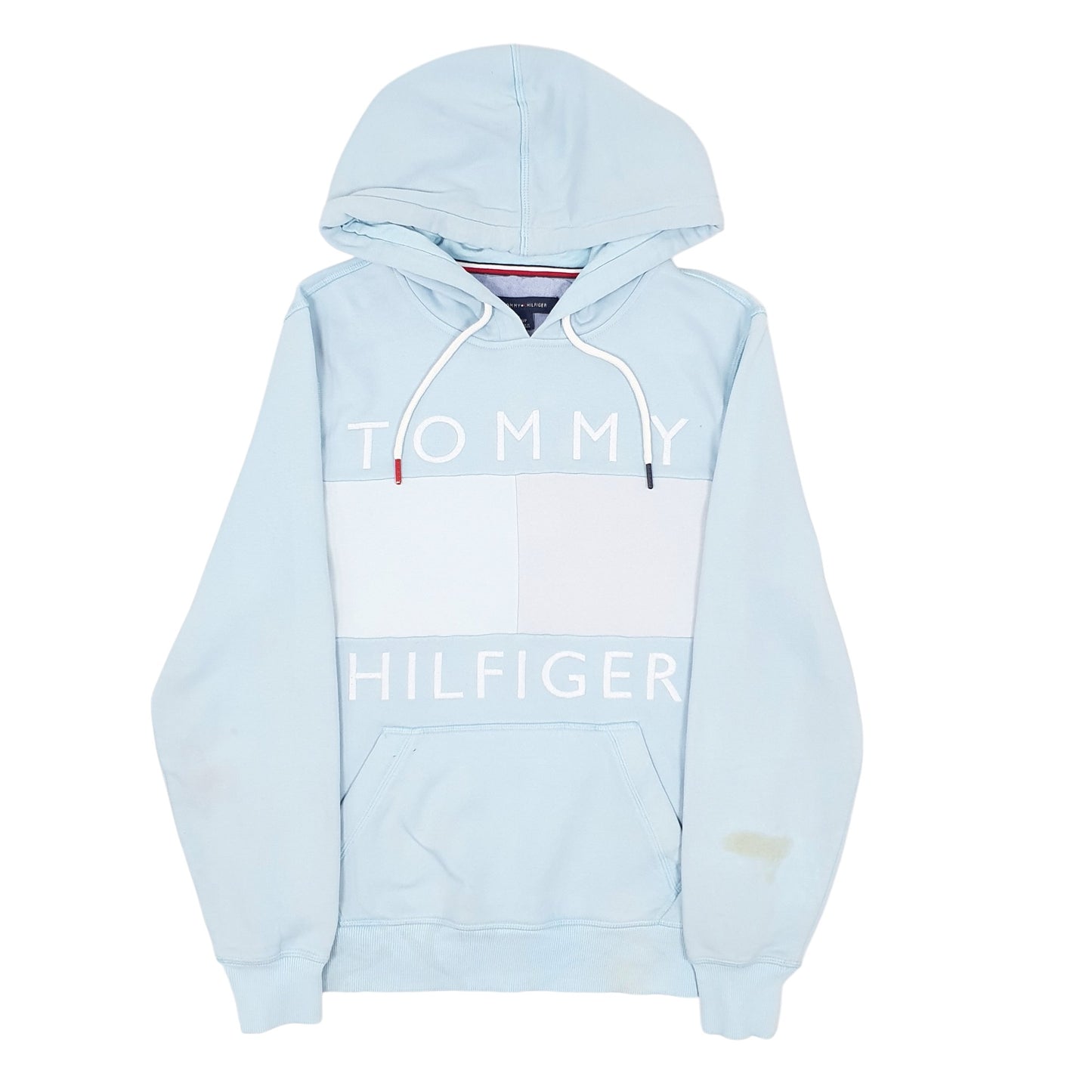 Mens Blue Tommy Hilfiger Spellout Hoodie Jumper