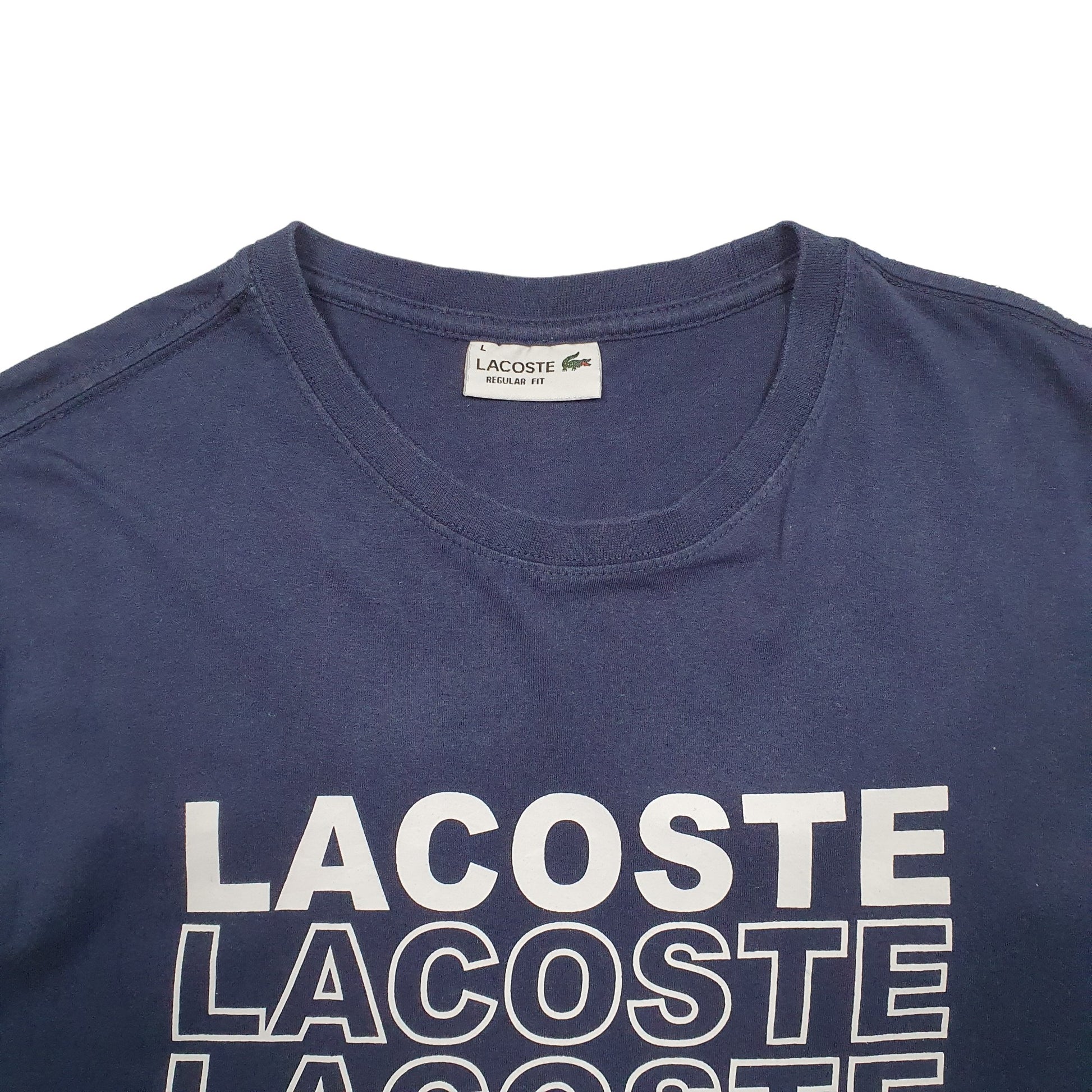 Mens Navy Lacoste  Short Sleeve T Shirt