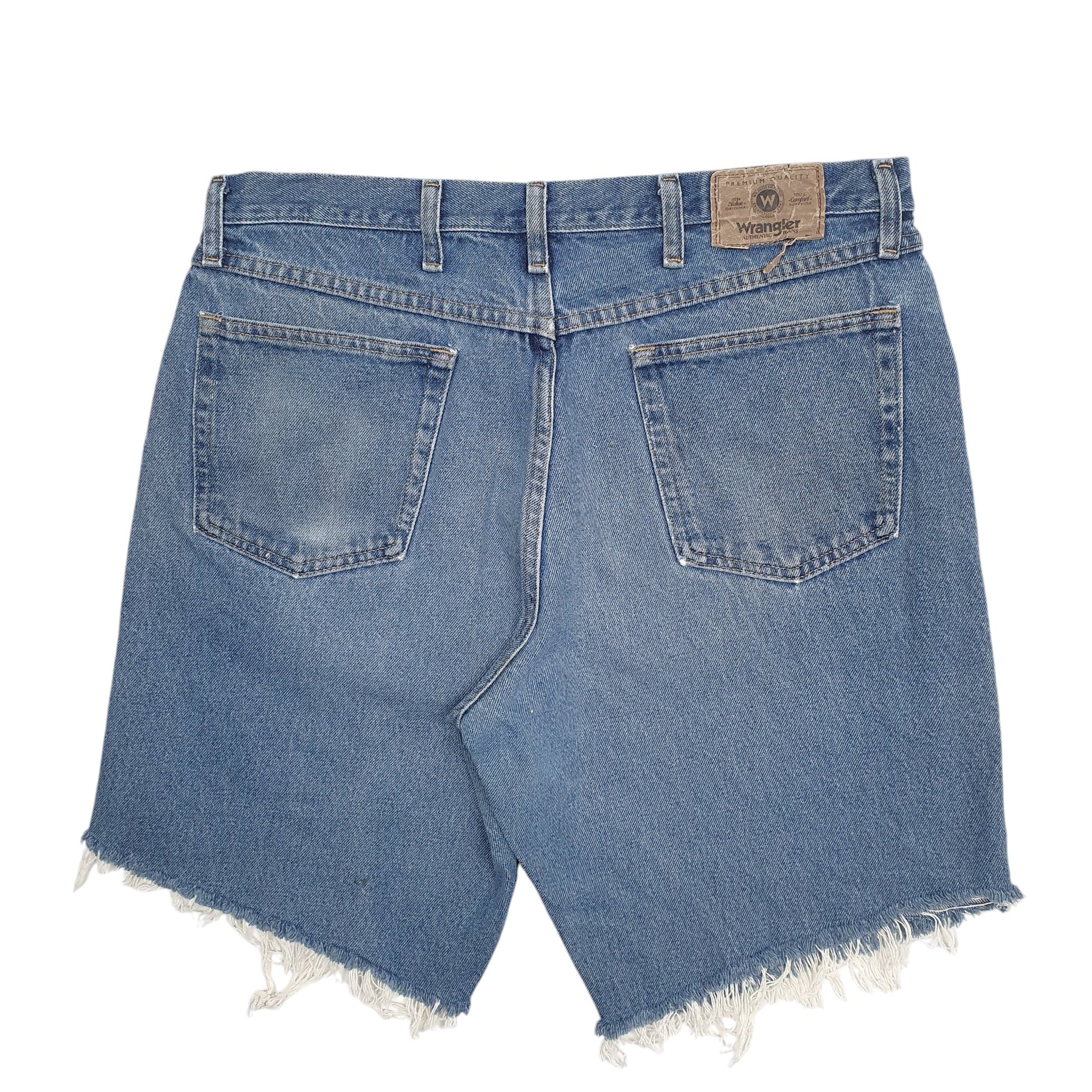 Mens Blue Wrangler Denim Jeans Jorts Cut Off Denim Shorts