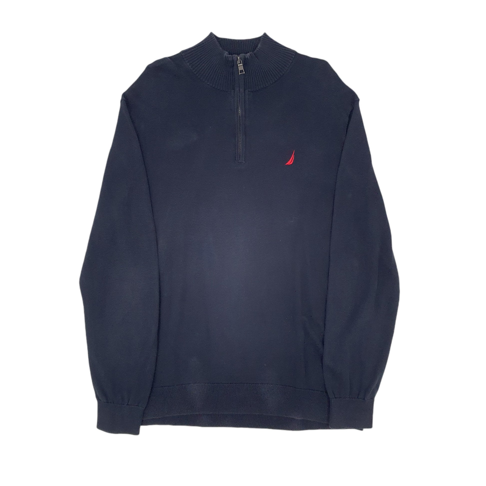 Mens Navy Nautica Knitwear Quarter Zip Jumper