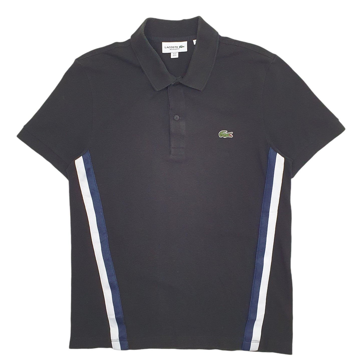 Mens Black Lacoste  Short Sleeve Polo Shirt