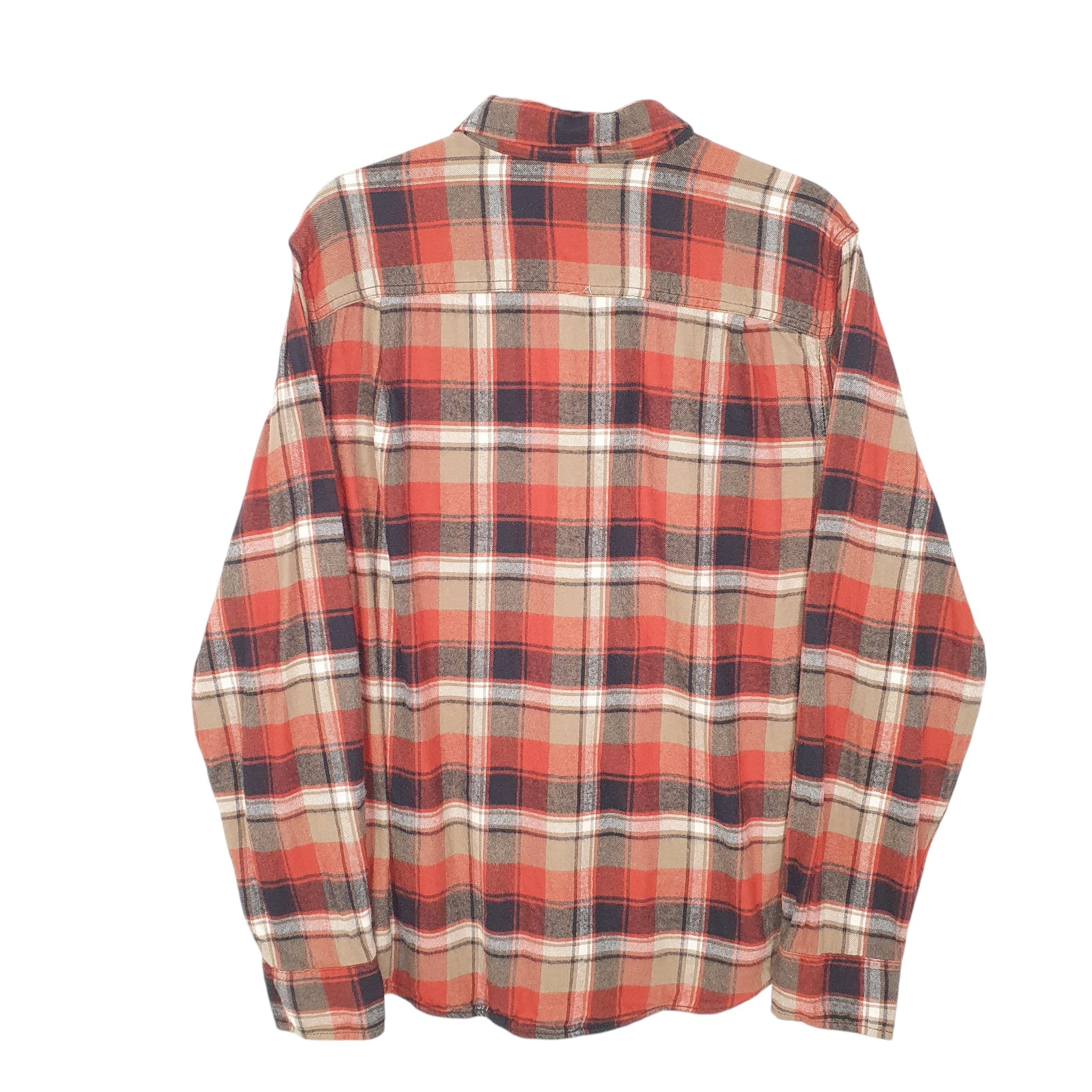 Mens Orange George Flannel Long Sleeve Shirt