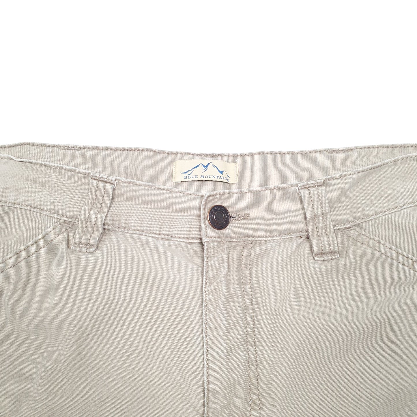 Mens Beige Blue Mountain Workwear Carpenter Trousers