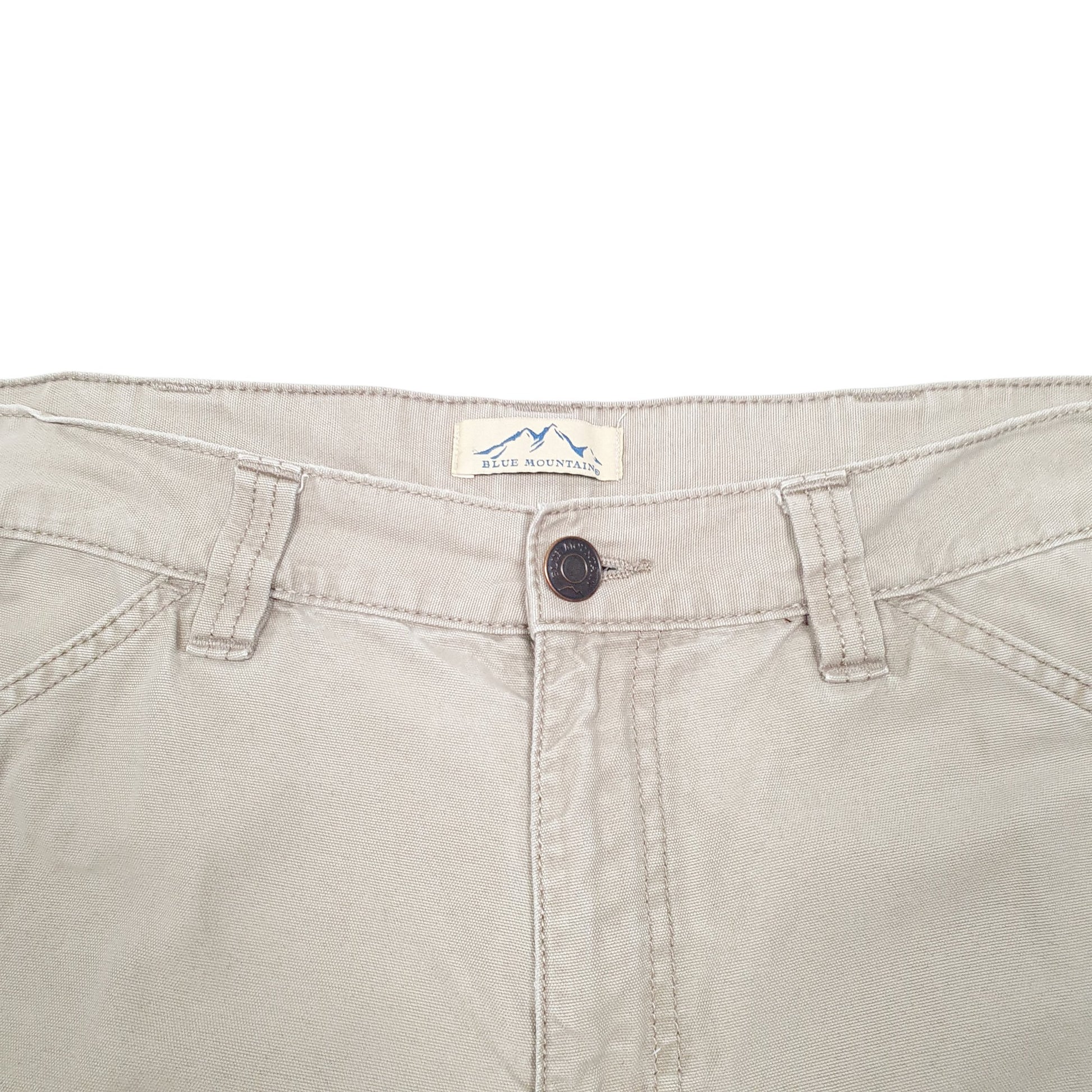 Mens Beige Blue Mountain Workwear Carpenter Trousers
