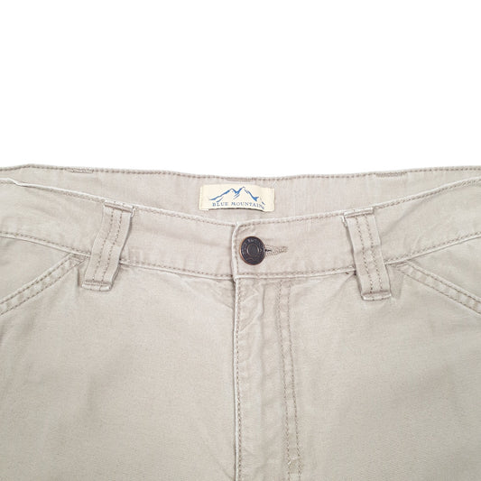 Mens Beige Blue Mountain Workwear Carpenter Trousers