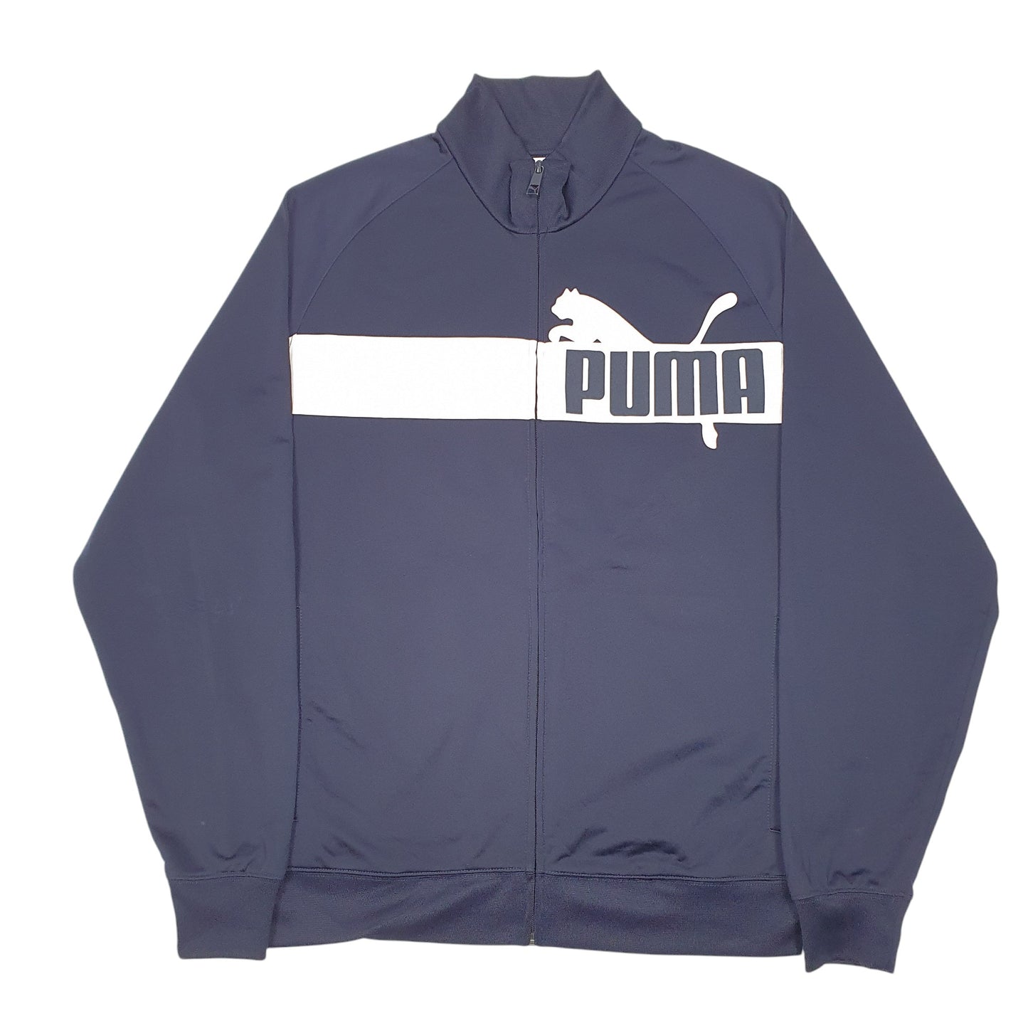 Mens Navy Puma Track Top Active Full Zip Jumper