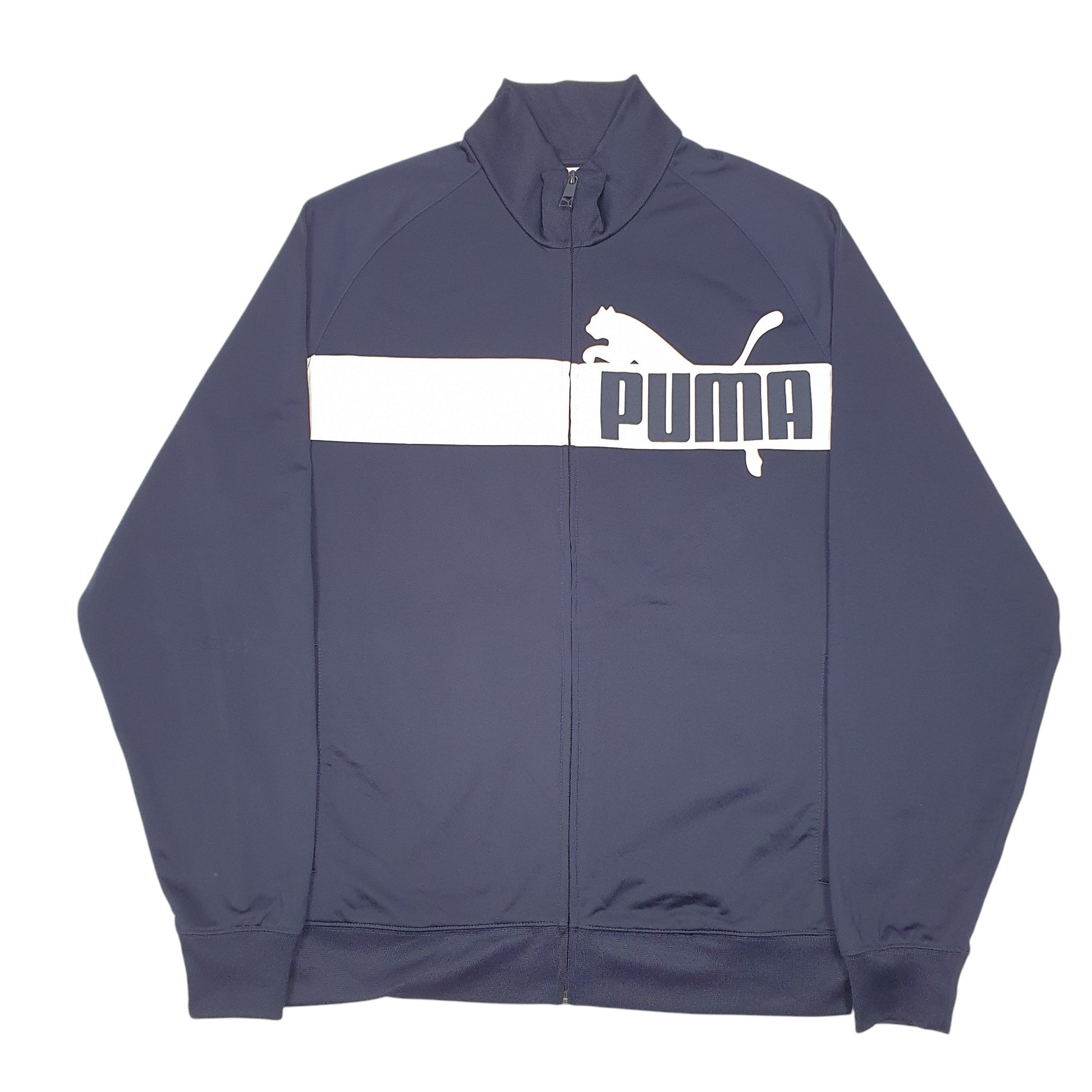 Mens Navy Puma Track Top Active Full Zip Jumper