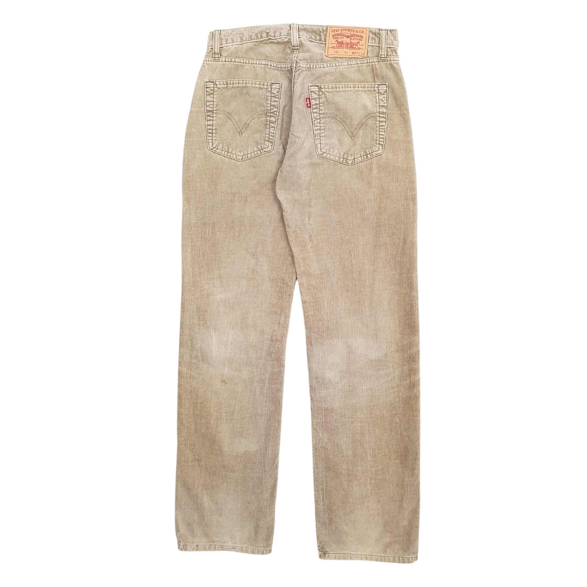 Womens Beige Levis 751 Corduroy Trousers