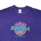 Mens Purple Jerzees Vintage Made In USA Hard Rock Cafe Spellout Crewneck Jumper