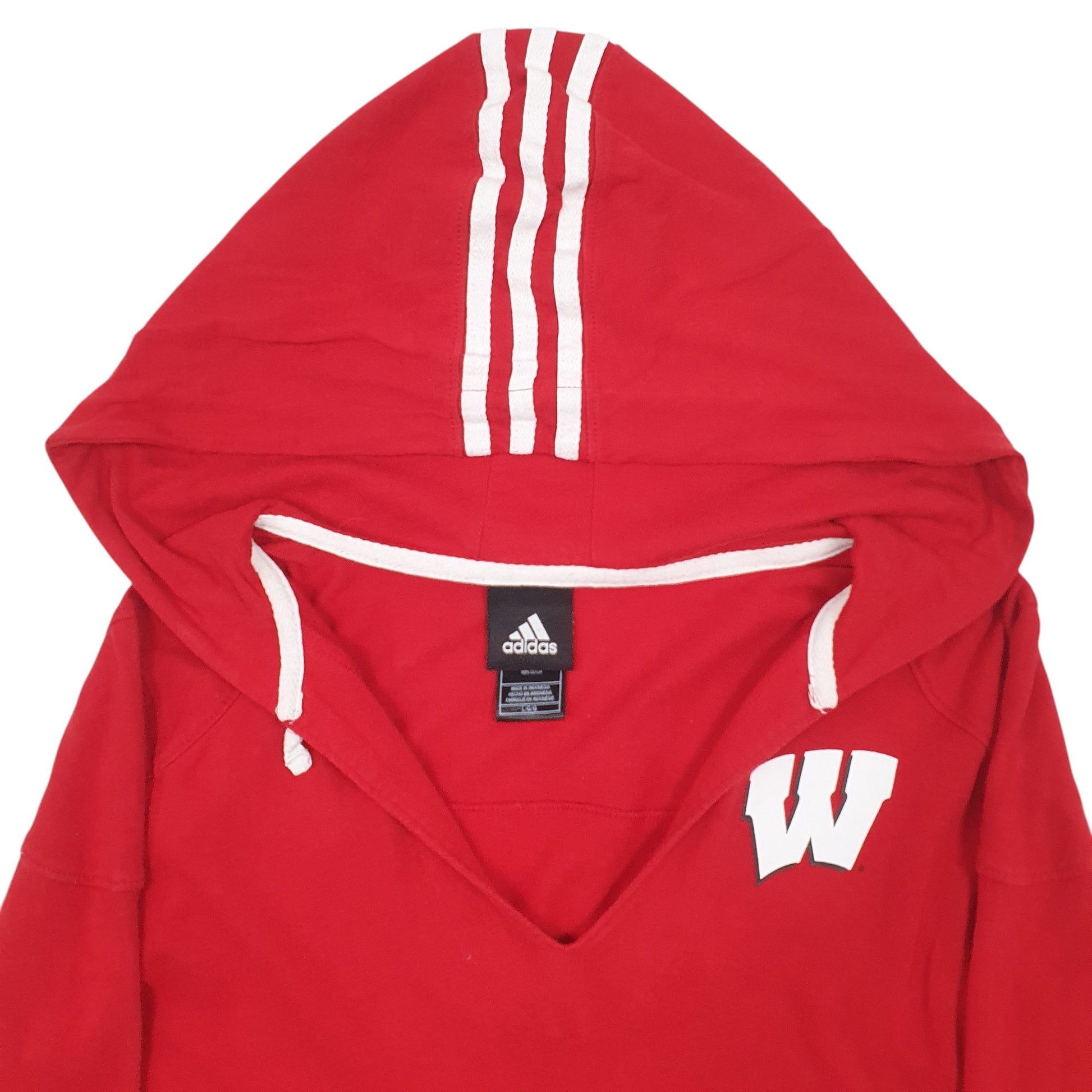 Womens Red Adidas Badgers Hoodie Jumper