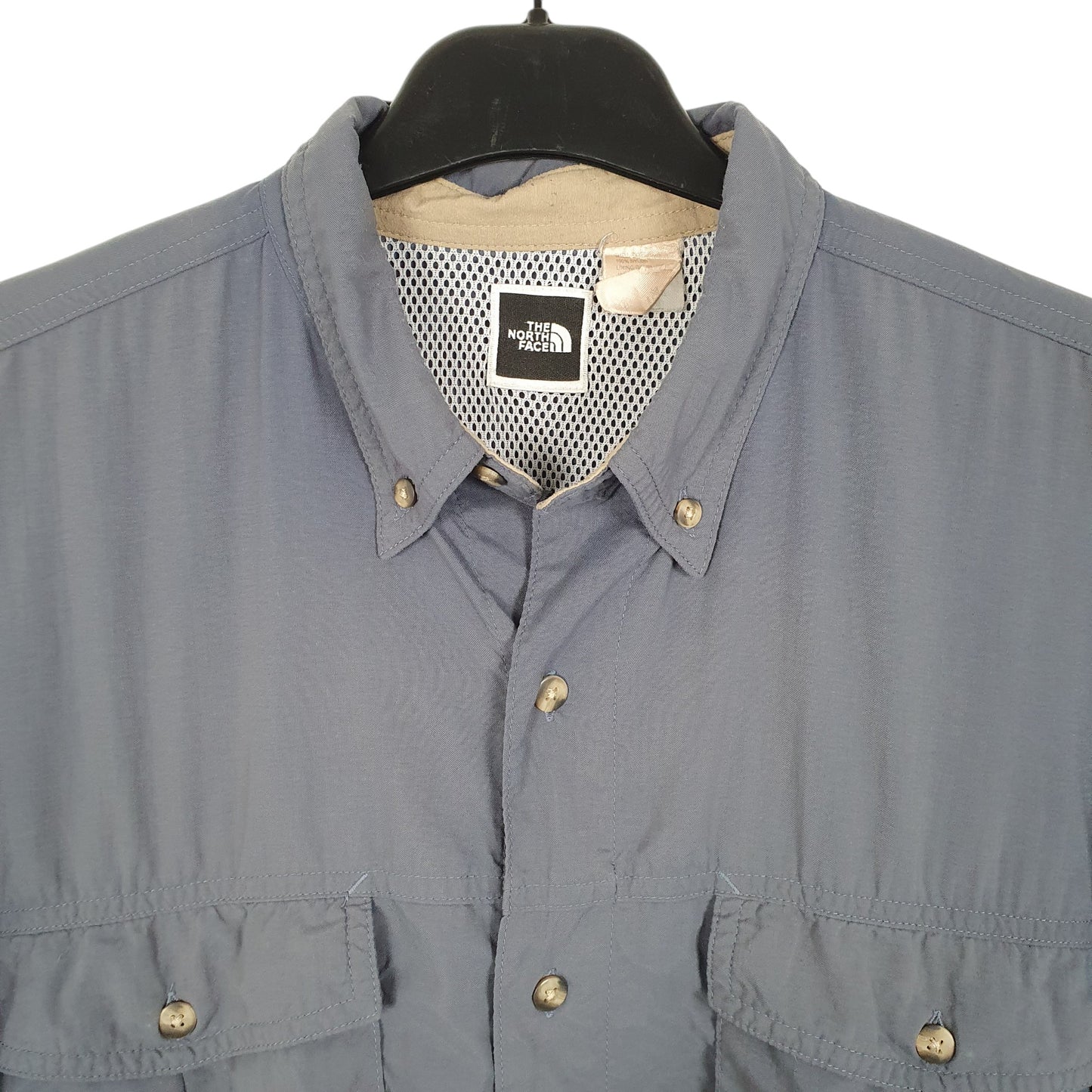 Mens Grey The North Face Outdoors Hiking Long Sleeve Shirt