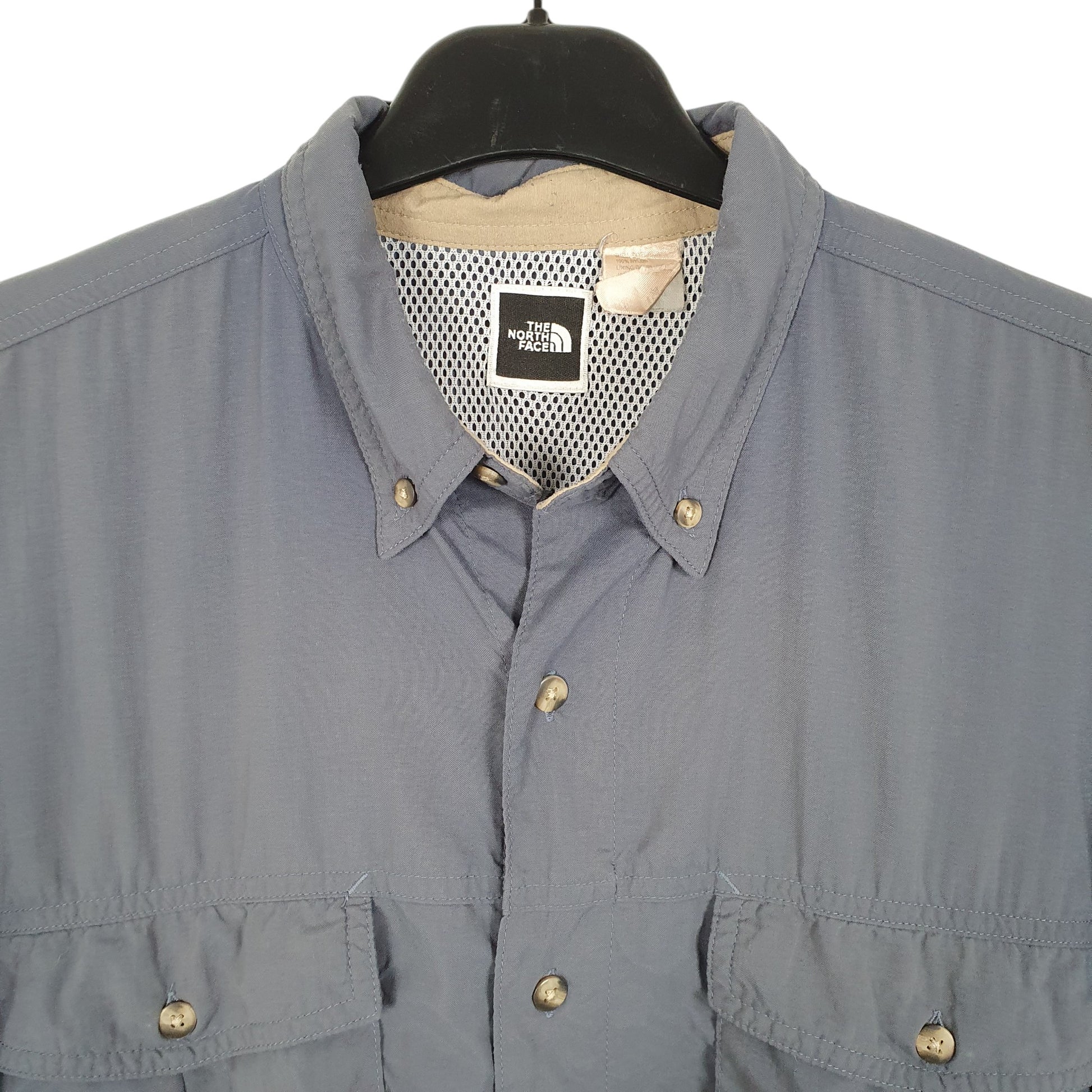 Mens Grey The North Face Outdoors Hiking Long Sleeve Shirt