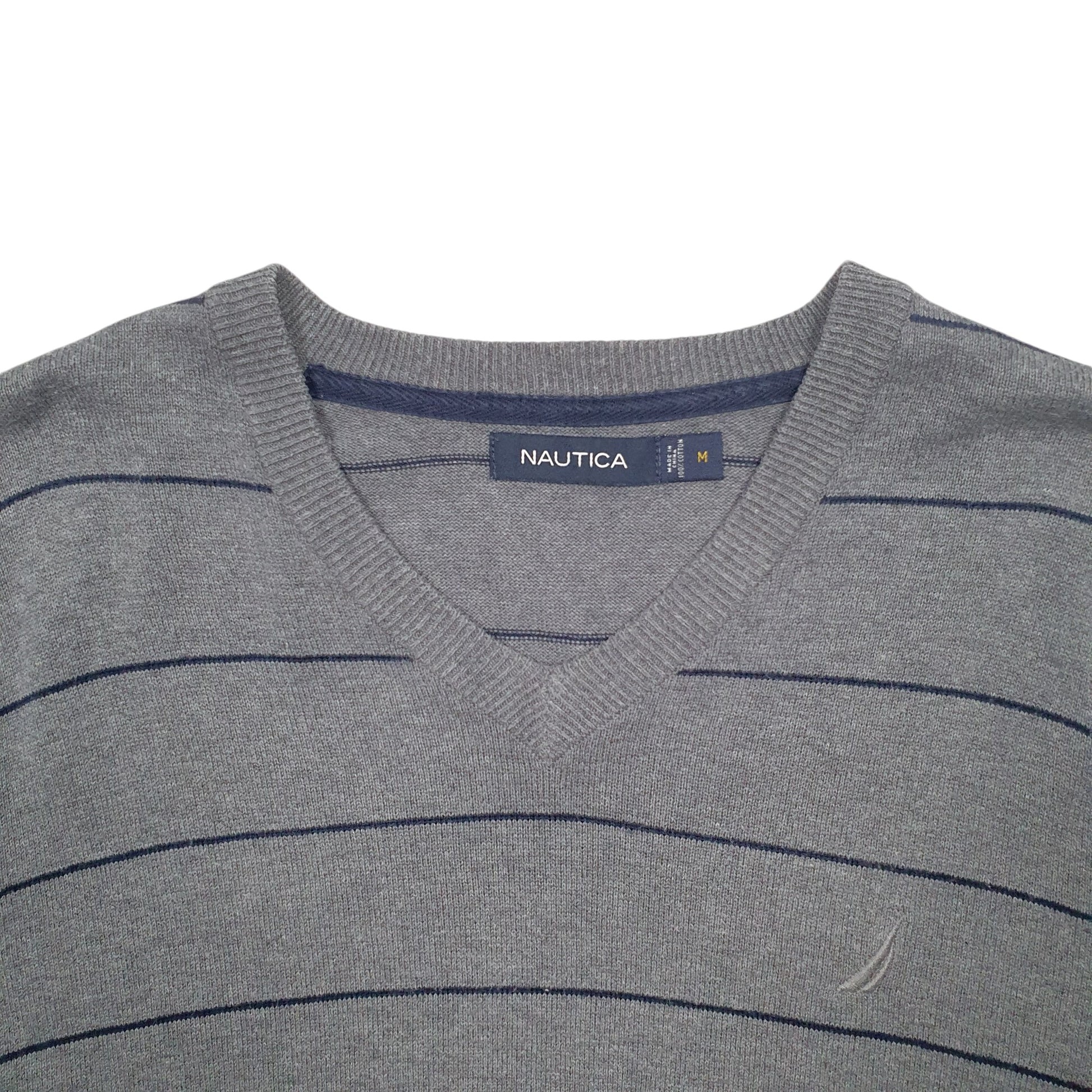 Mens Grey Nautica Knit Crewneck Jumper